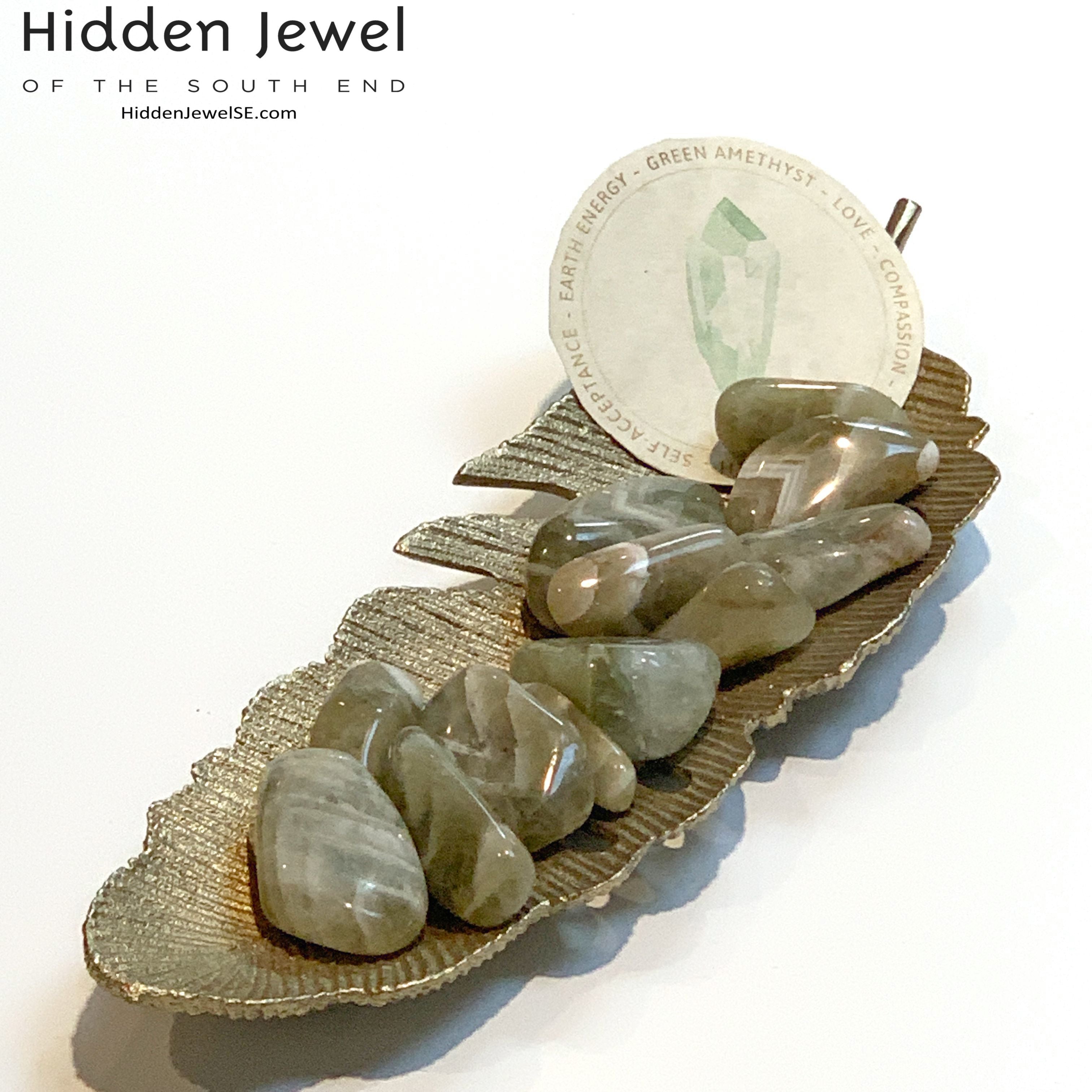 Prasiolite Healing Stone Tumbles, (green amethyst)