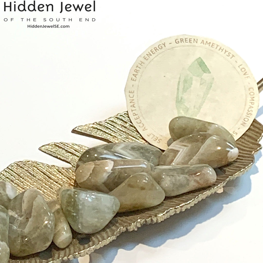 Prasiolite Healing Stone Tumbles, (green amethyst)