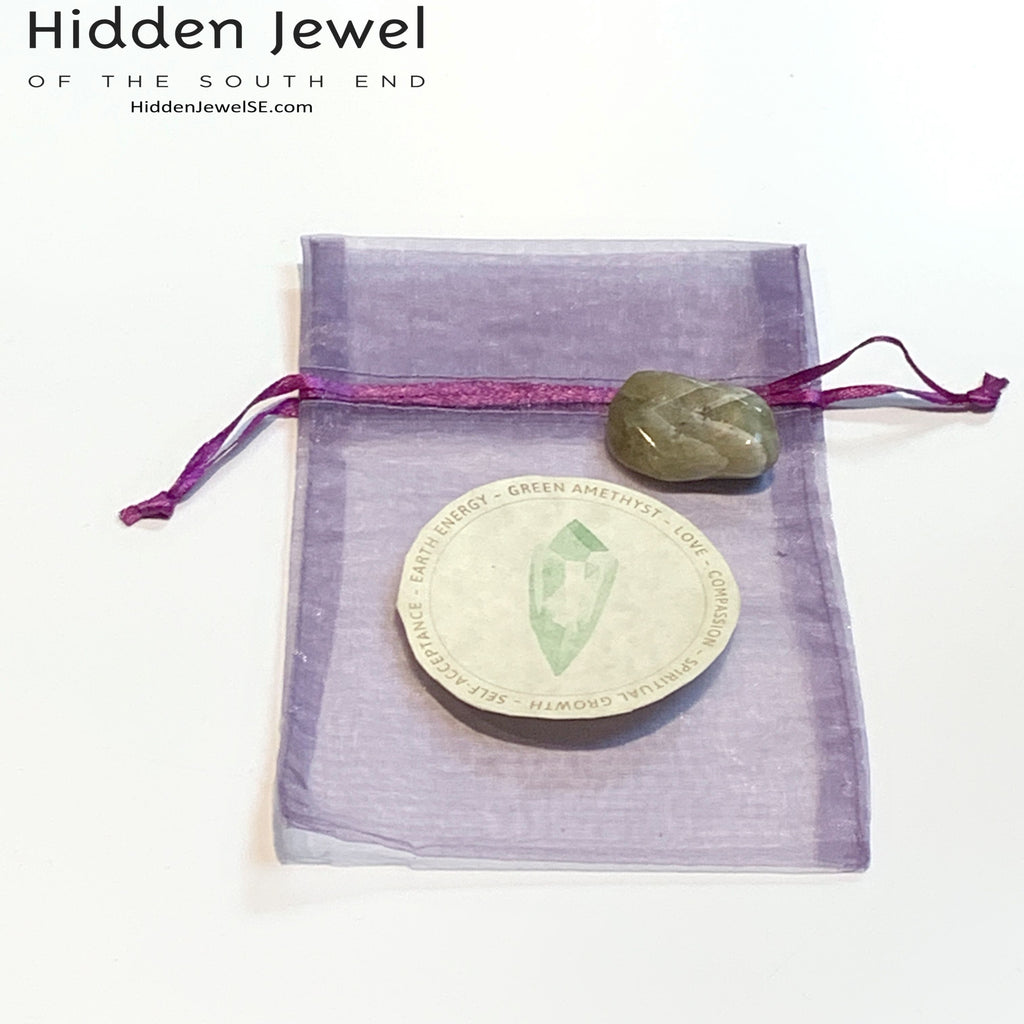 Prasiolite Healing Stone Tumbles, (green amethyst)