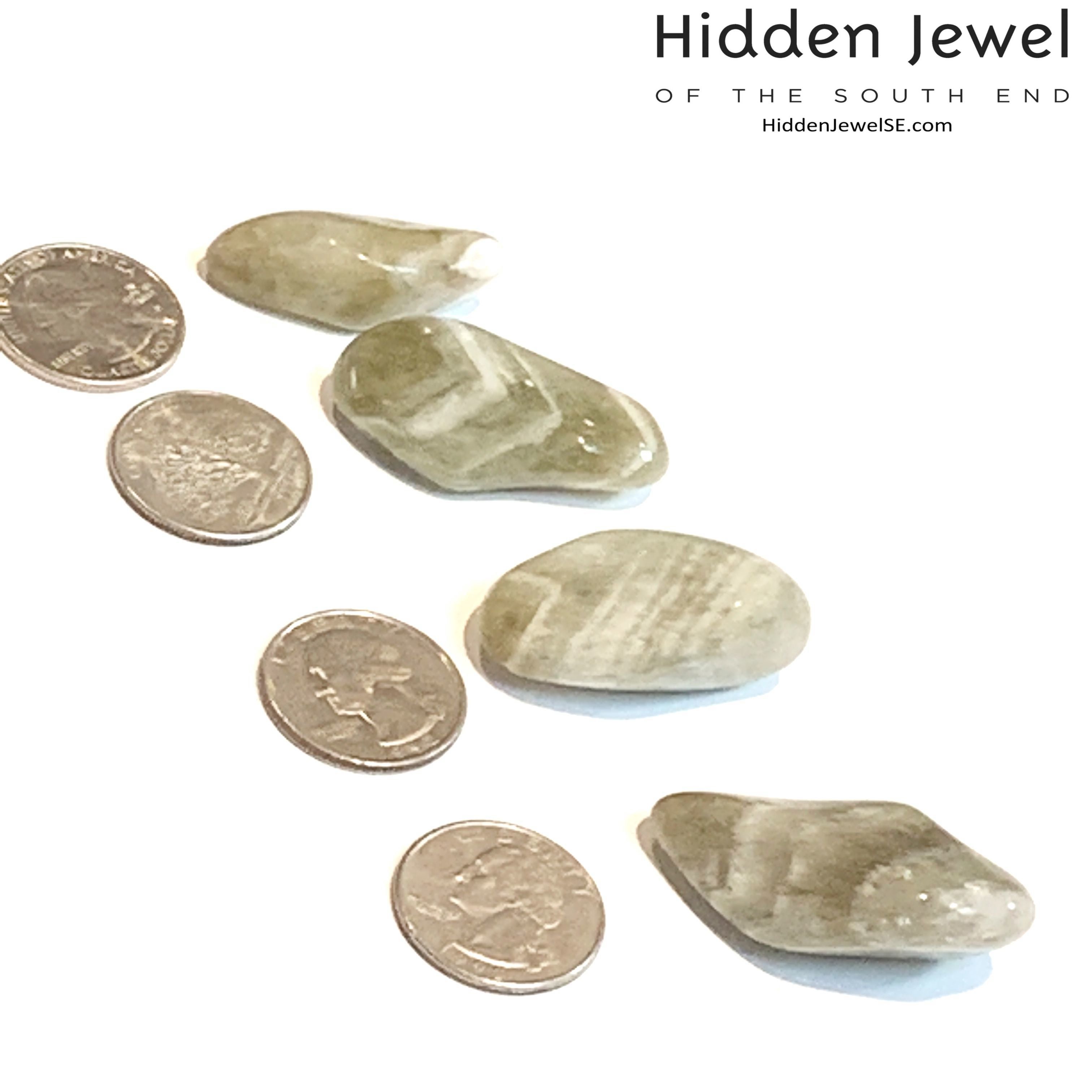 Prasiolite Healing Stone Tumbles, (green amethyst)