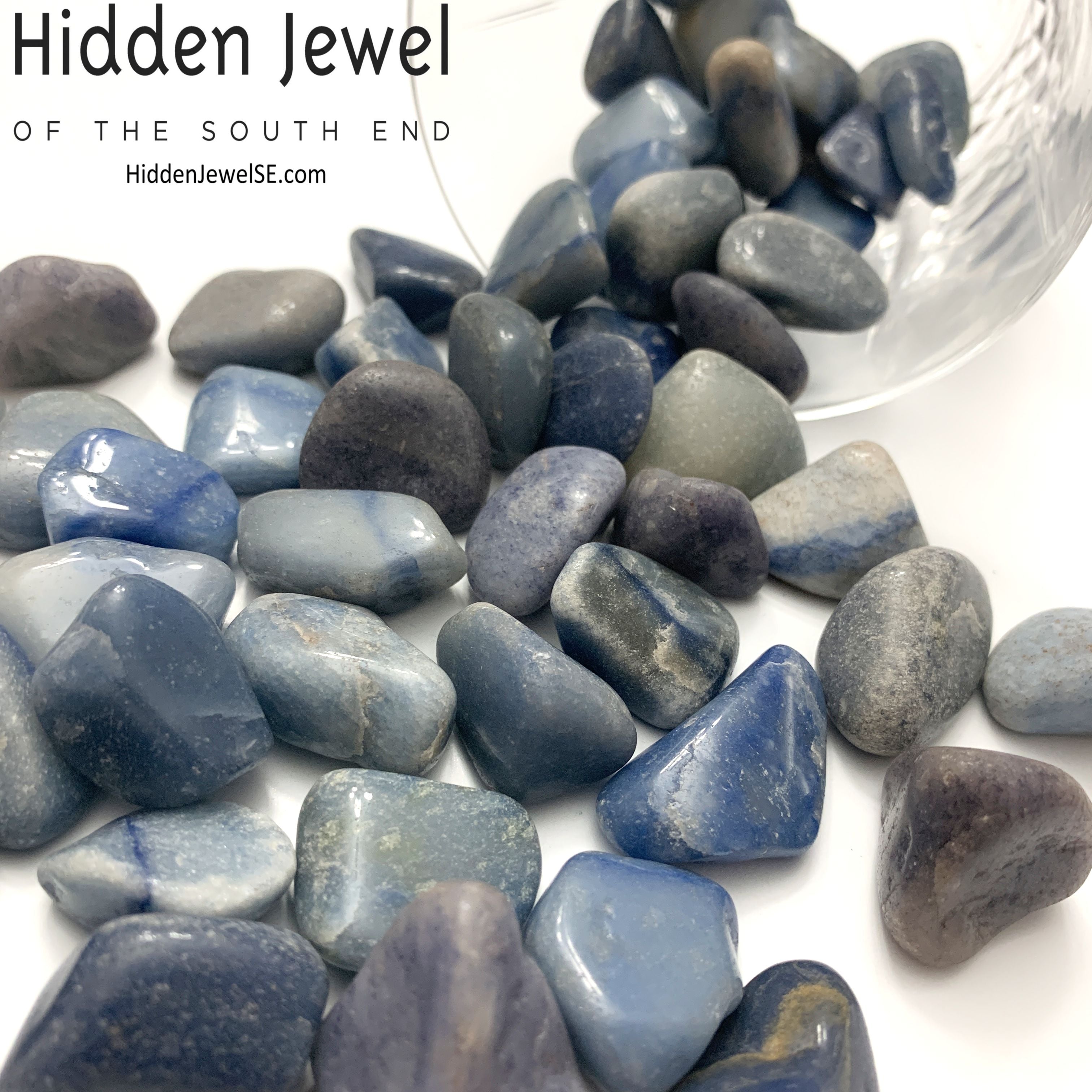 Dumortierite, blue quartz, Gemstone Tumbles