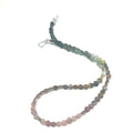 Handcrafted Watermelon Tourmaline gemstone necklace with sterling silver accents by Hidden Jewel on a white background center long overview. 
