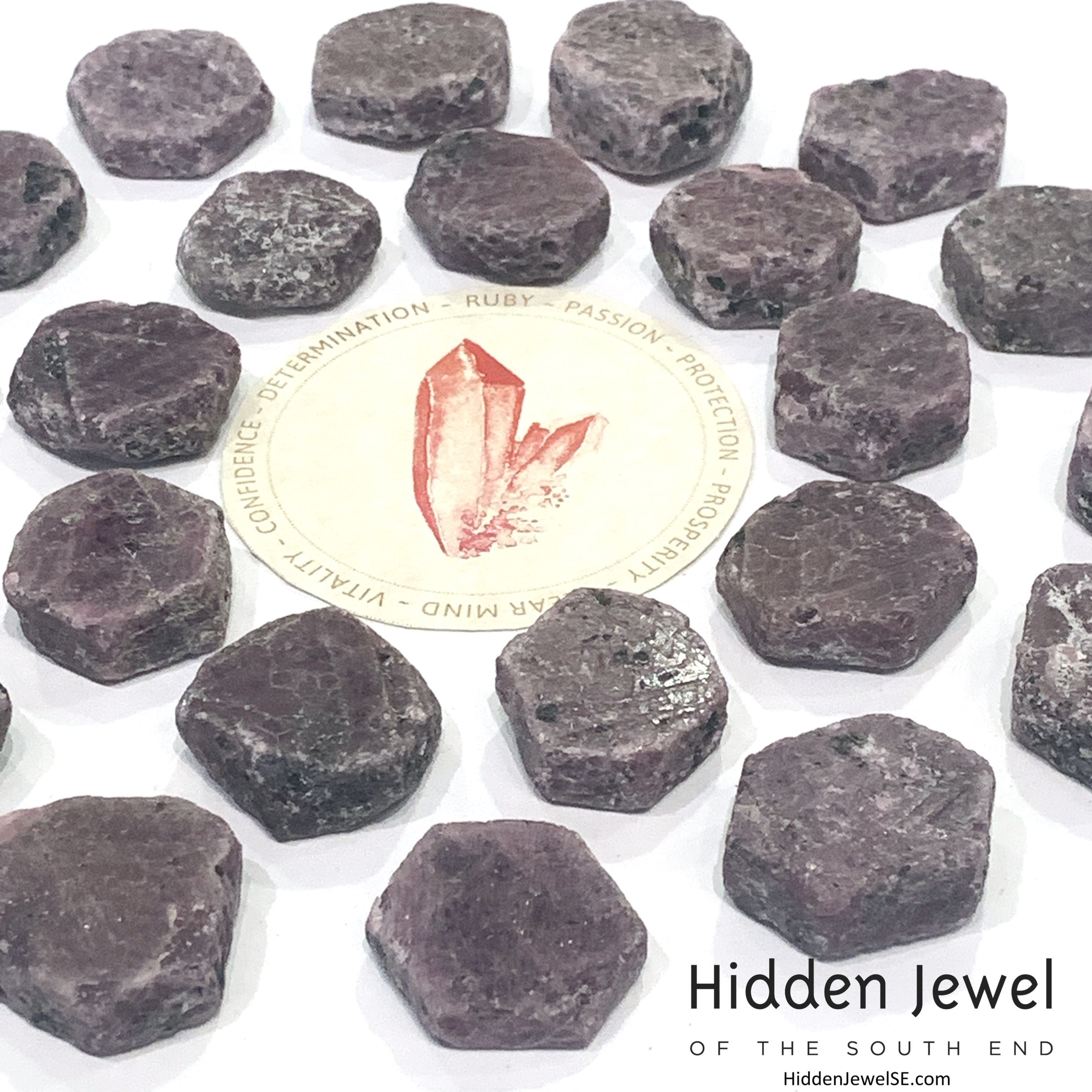 Ruby Hexagon Shapes Raw
