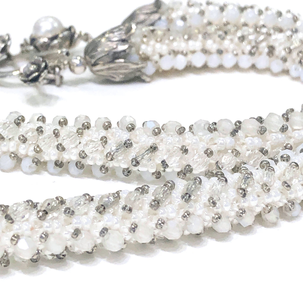 Right Angle Weave beaded necklace, wedding necklace, summer necklac