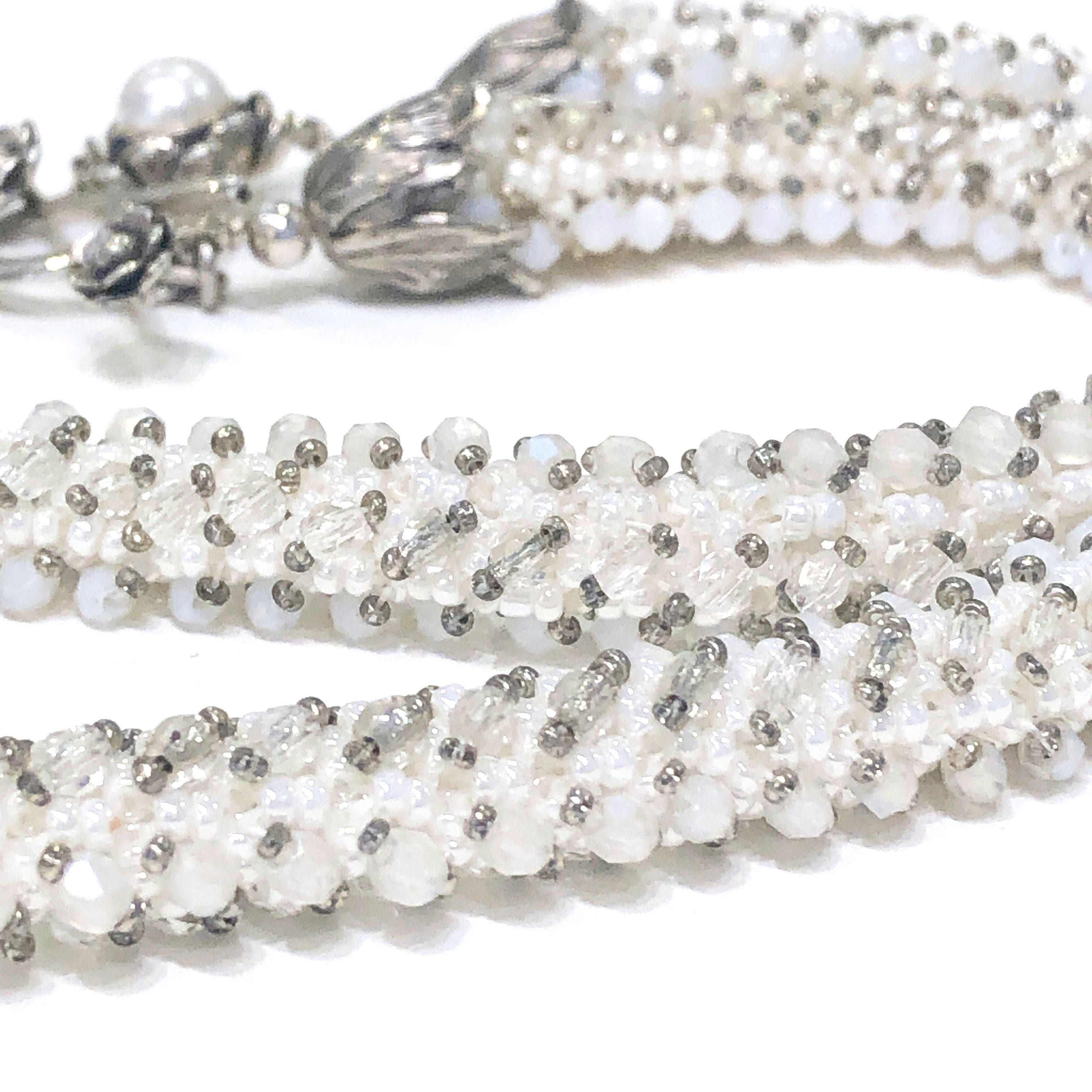 Right Angle Weave beaded necklace, wedding necklace, summer necklac