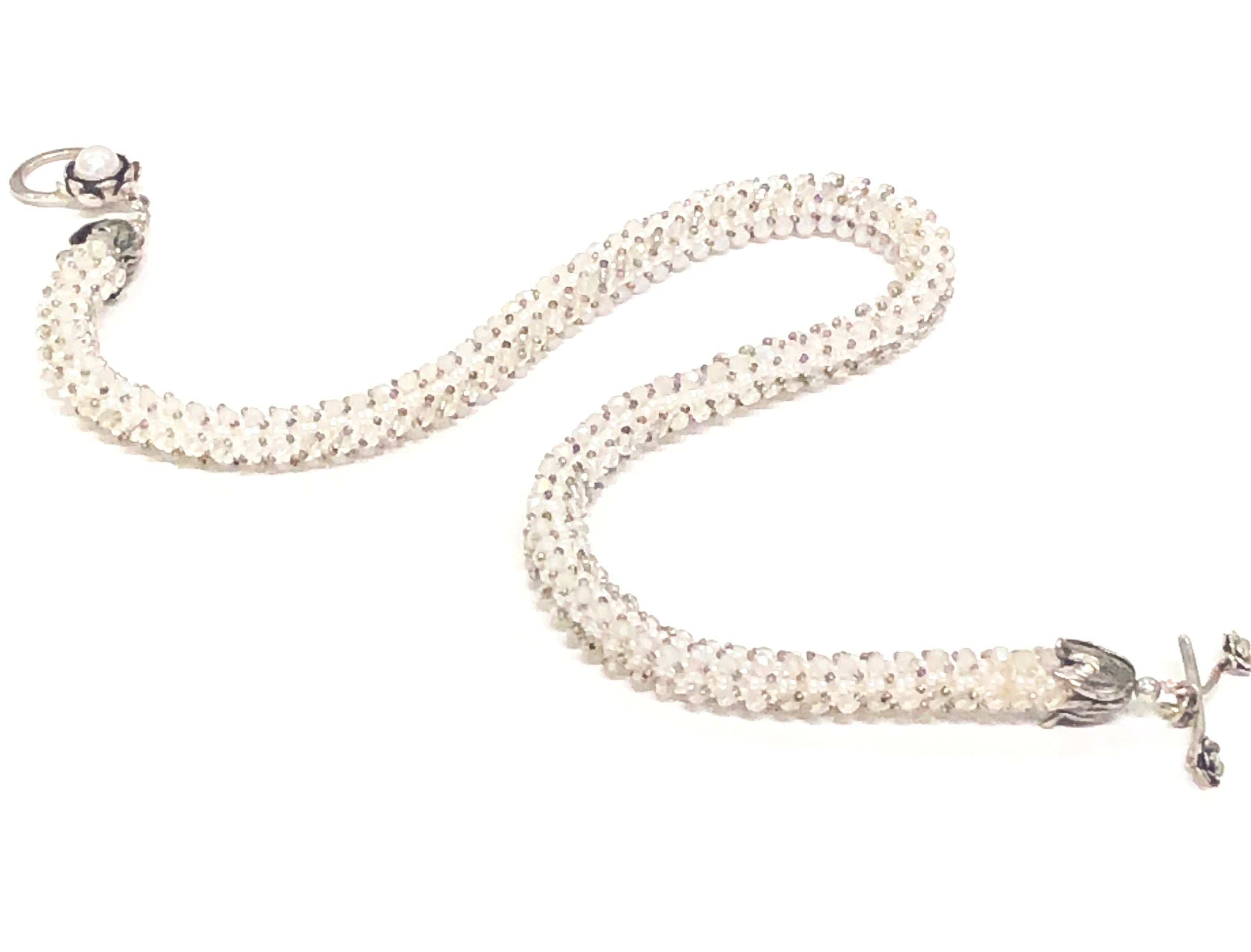 Right Angle Weave beaded necklace, wedding necklace, summer necklac