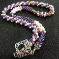 Jasper, Swarovski crystal and Amethyst necklace, February Birthstone