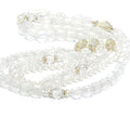 Fresh Water Pearls, Rock Crystal Quartz with 24k Gold Leaf knotted Necklace