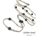 Freshwater Pearl and Silver Pyrite Extra Long Multi Wrap Necklace
