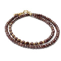 Mystic Coated Brown Silverite Chalcedony Gemstone Beaded Double Wrap Bracelet , jewelry