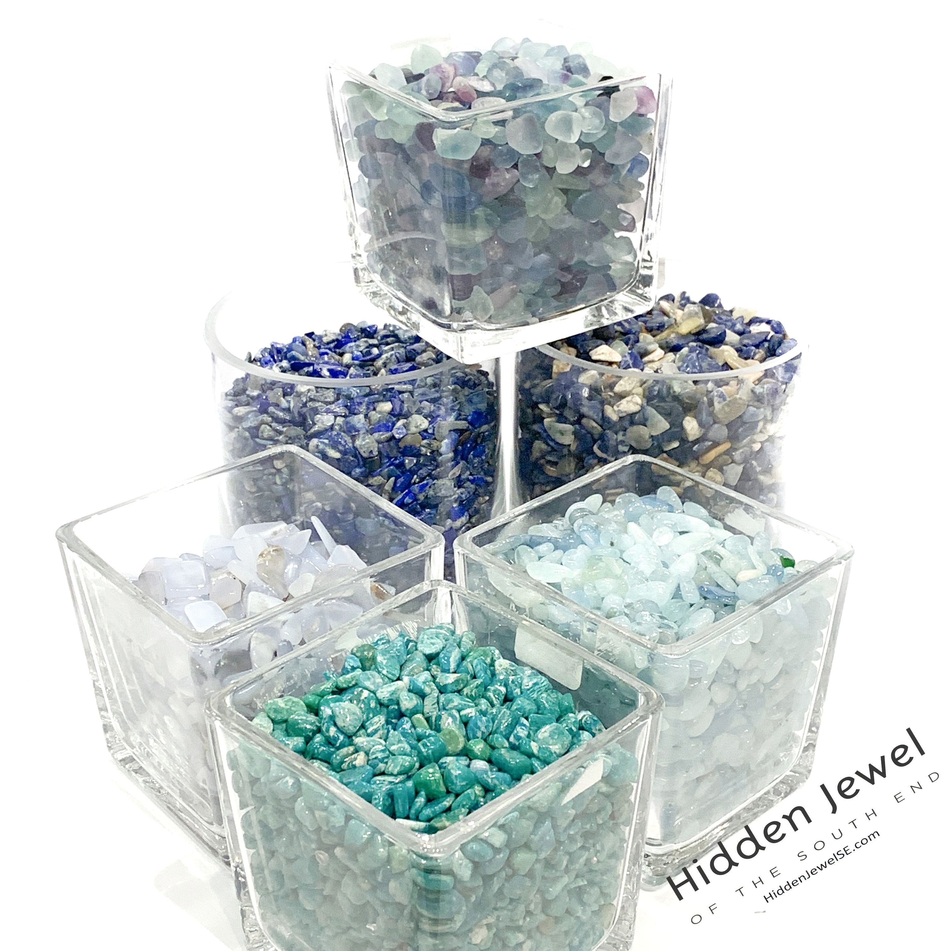 Gemstone crystal chip glass bottle, Stone Bottle Set ,meditation, gift