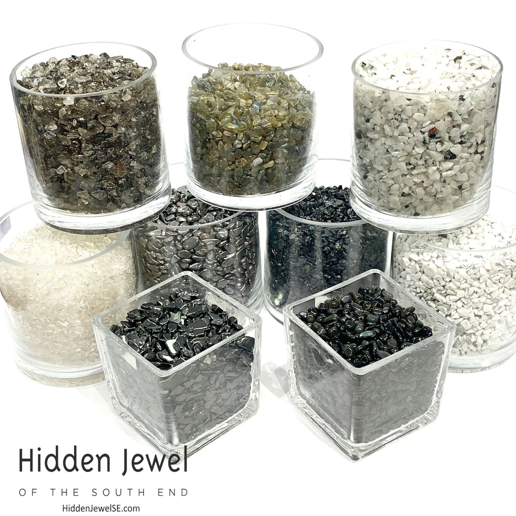 Gemstone crystal chip glass bottle, Stone Bottle Set ,meditation, gift