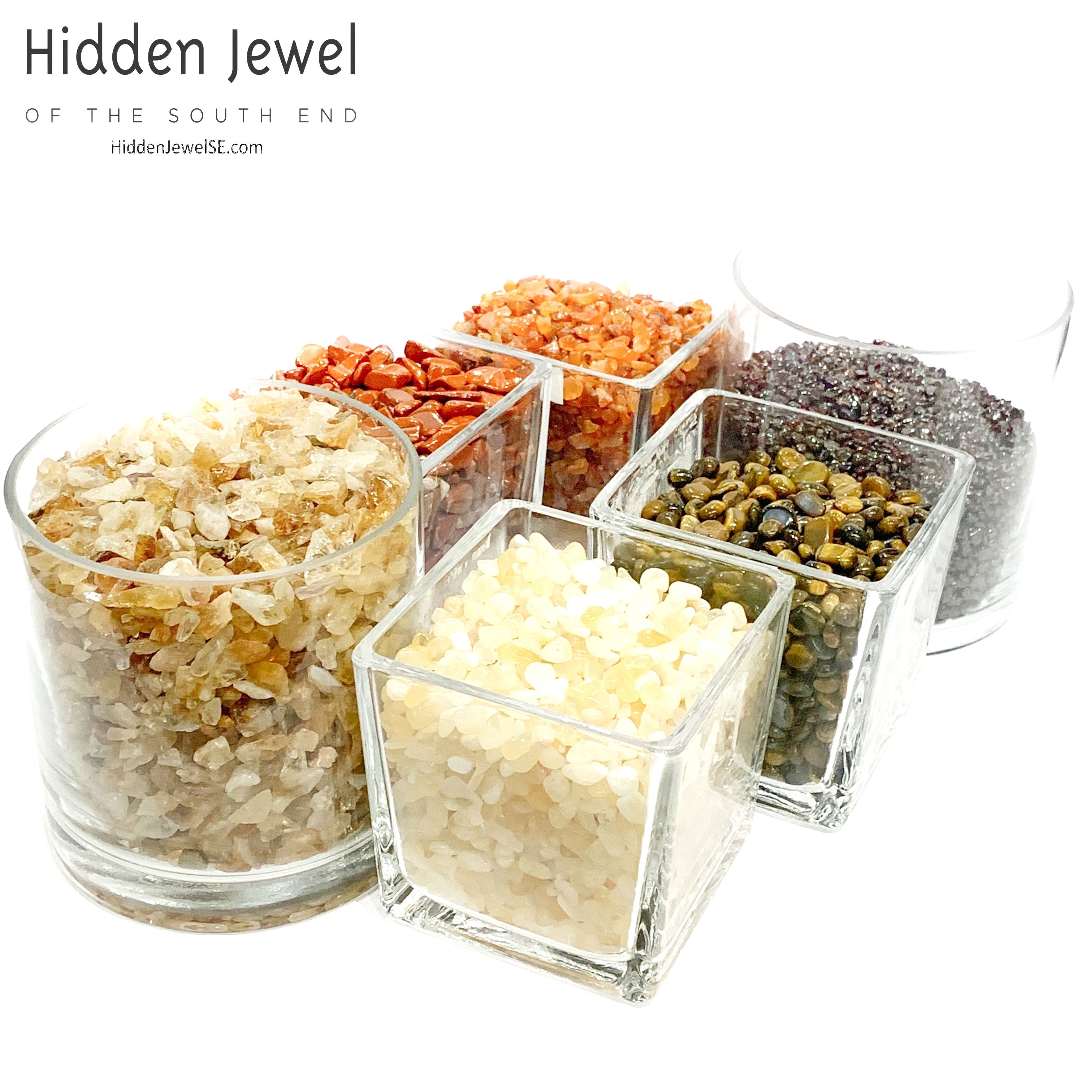 Gemstone crystal chip glass bottle, Stone Bottle Set ,meditation, gift