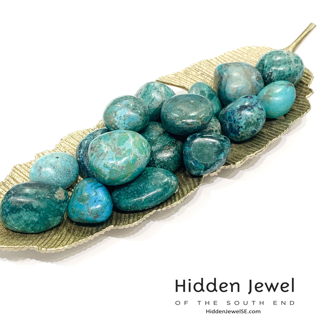 Chrysocolla tumbled gemstone