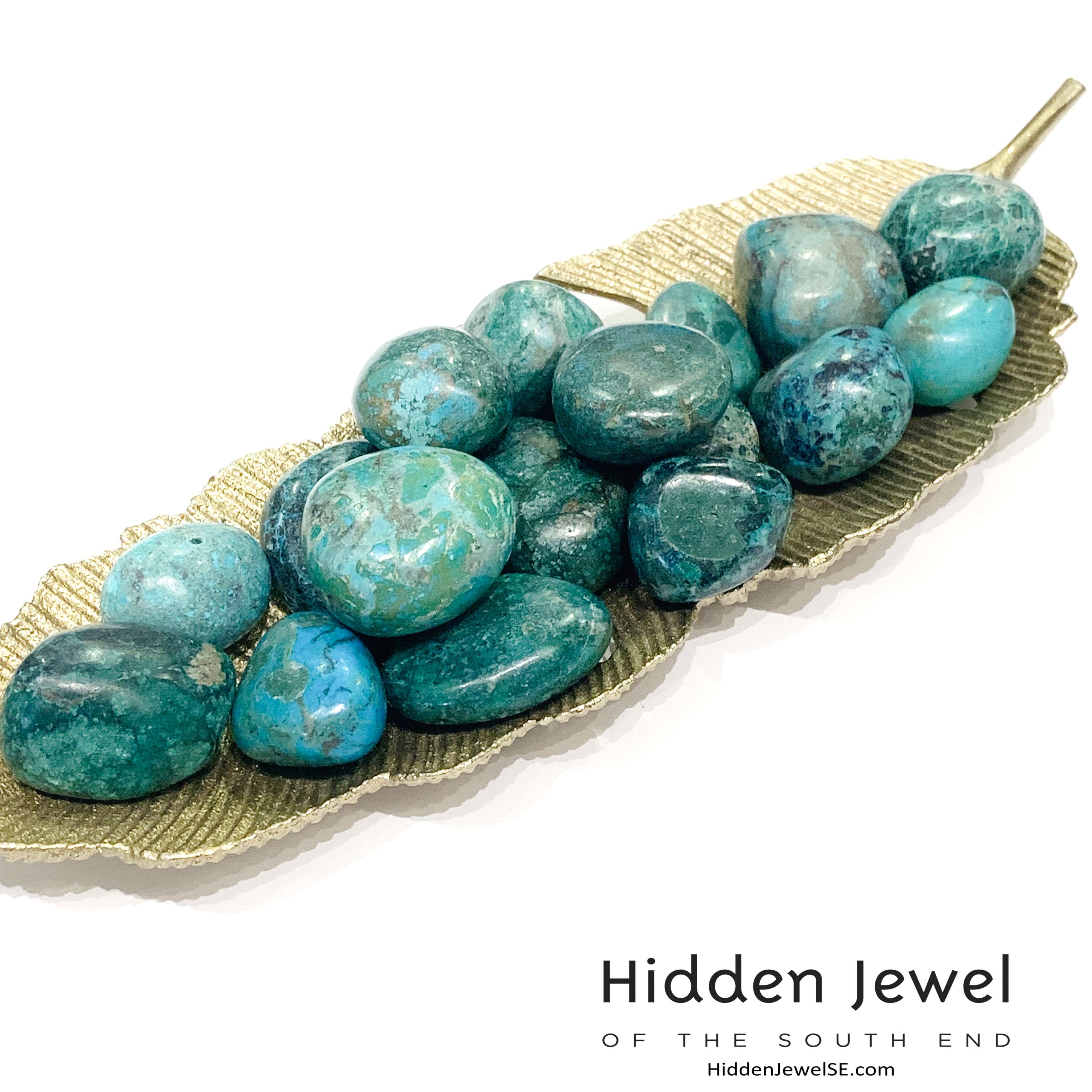 Chrysocolla tumbled gemstone