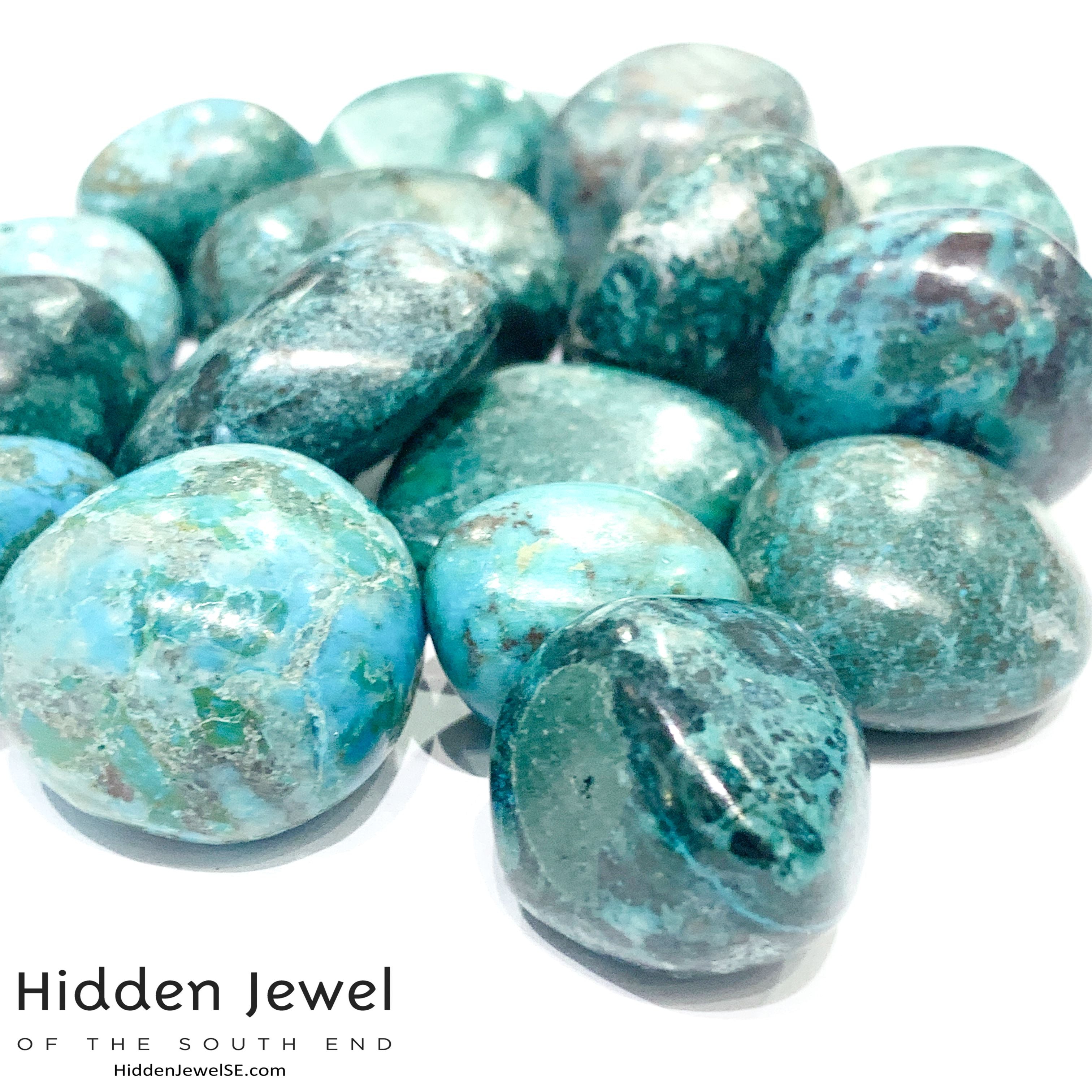 Chrysocolla tumbled gemstone
