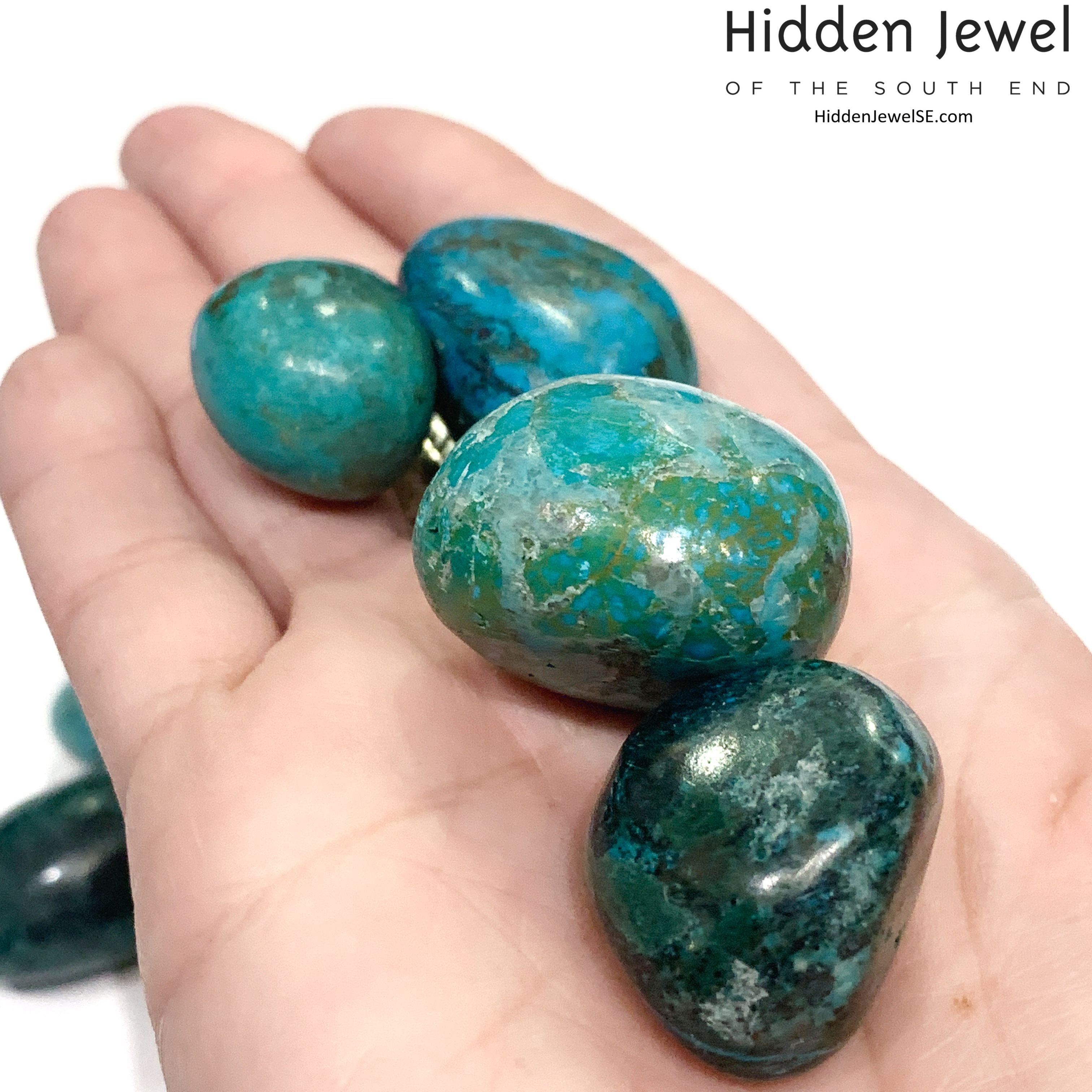 Chrysocolla tumbled gemstone