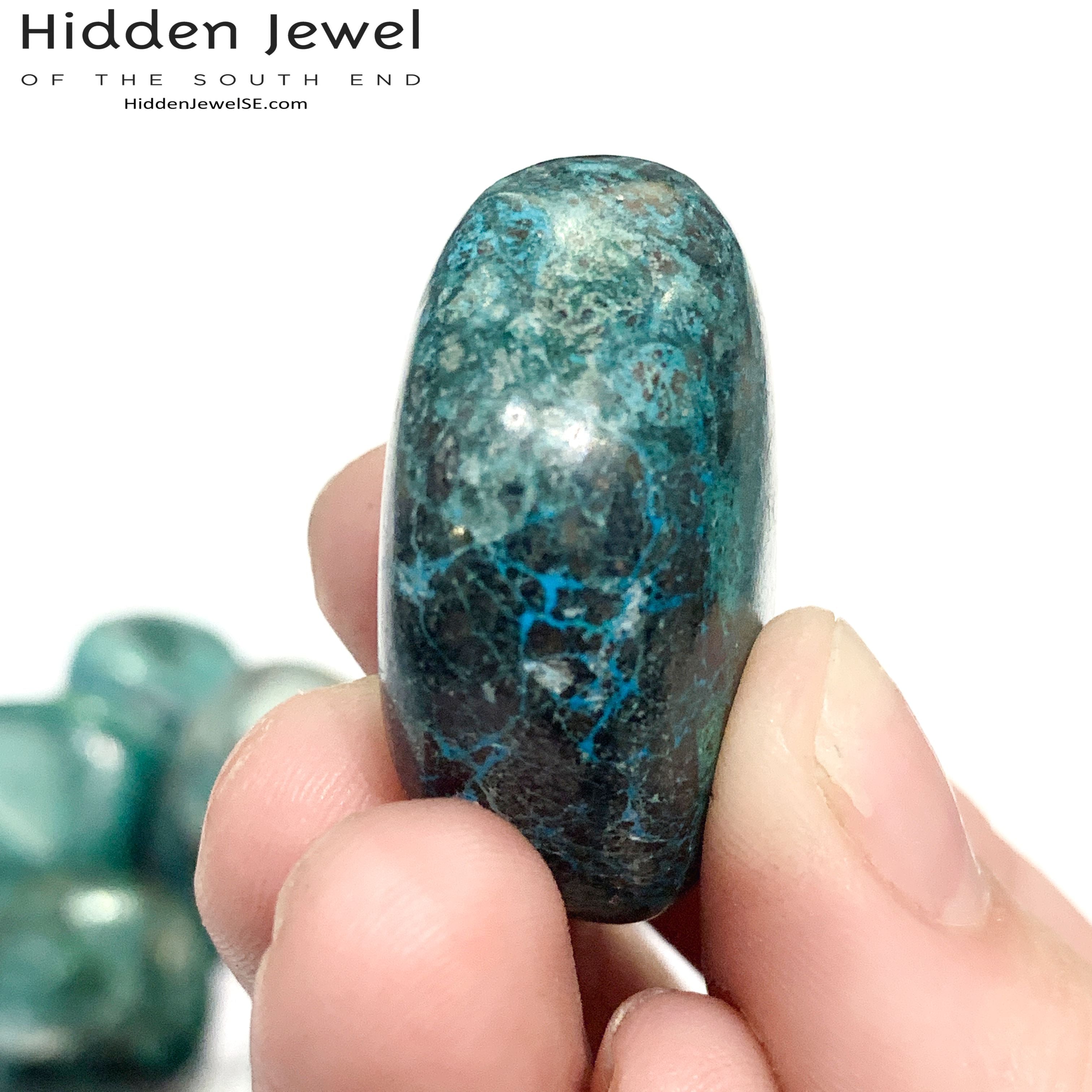 Chrysocolla tumbled gemstone