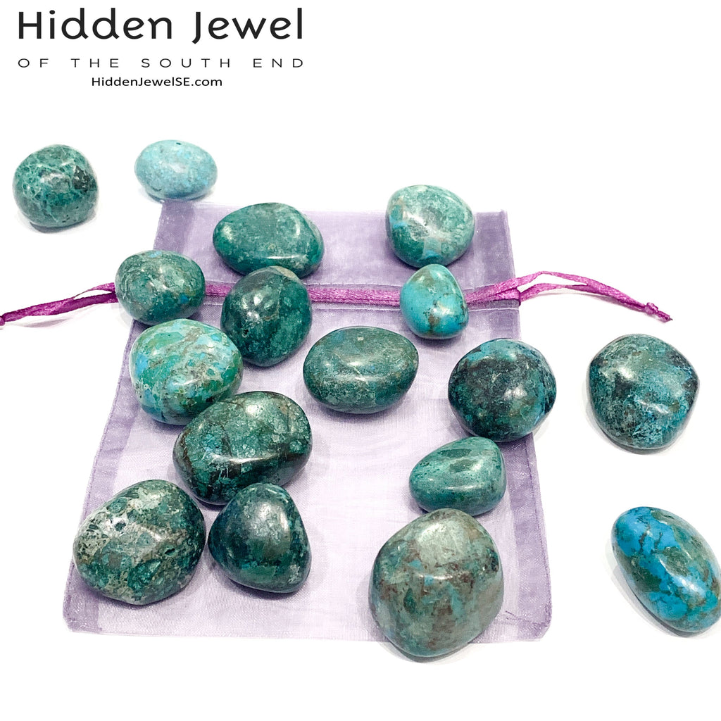 Chrysocolla tumbled gemstone