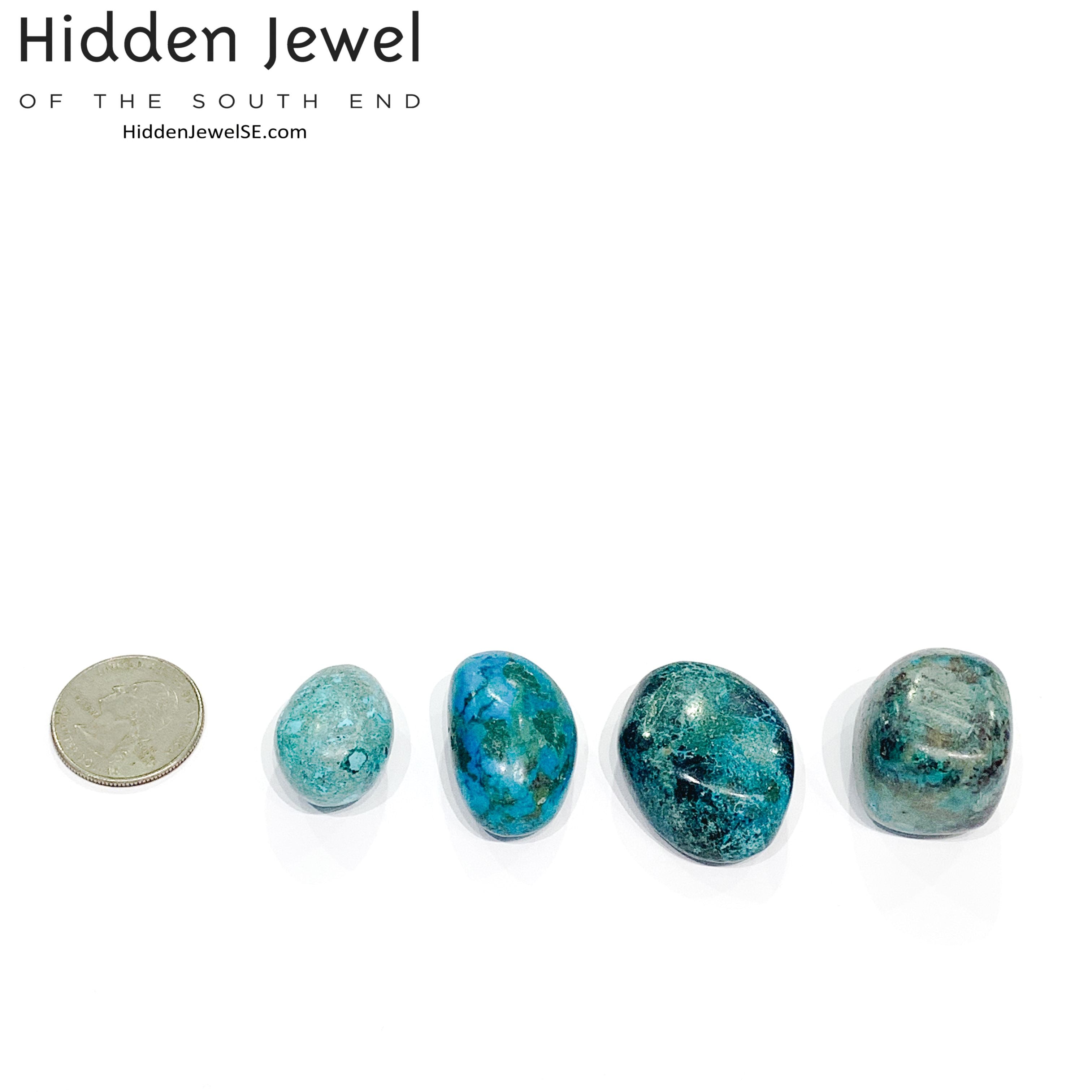 Chrysocolla tumbled gemstone
