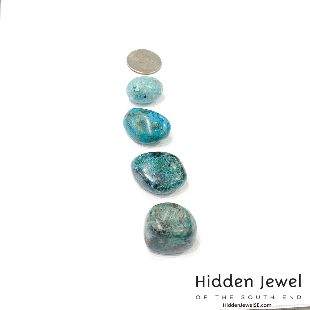 Chrysocolla tumbled gemstone