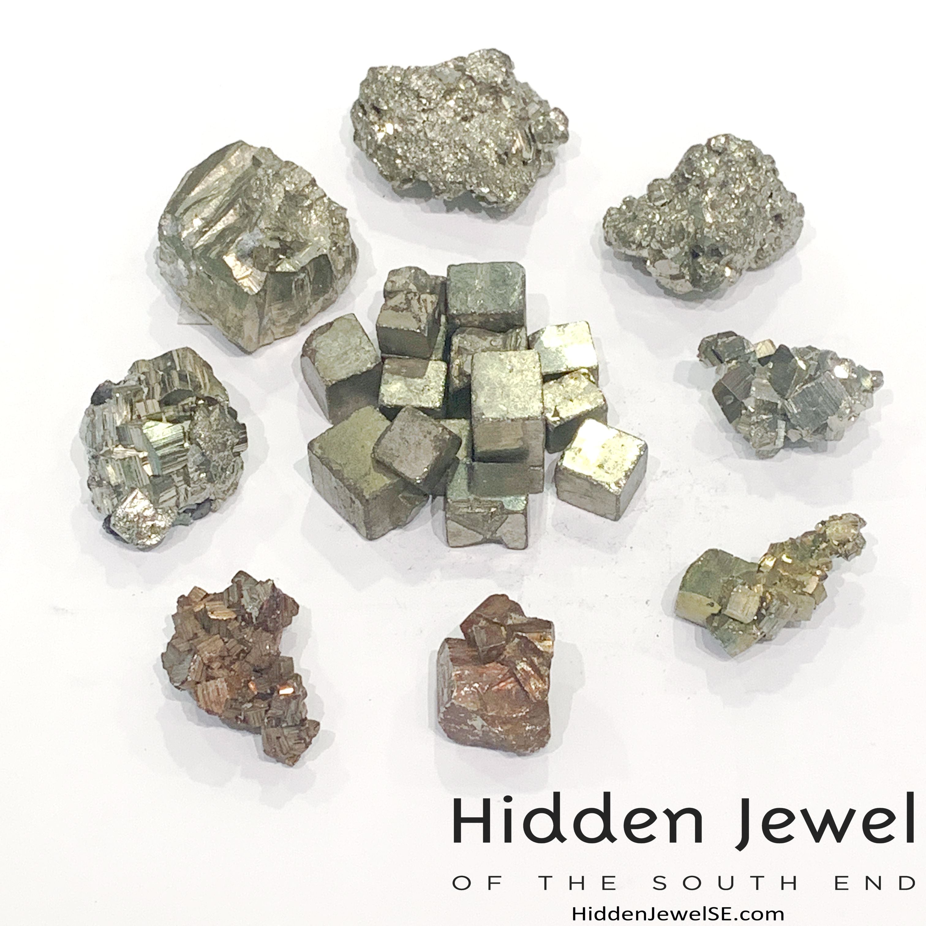 Pyrite raw gemstones