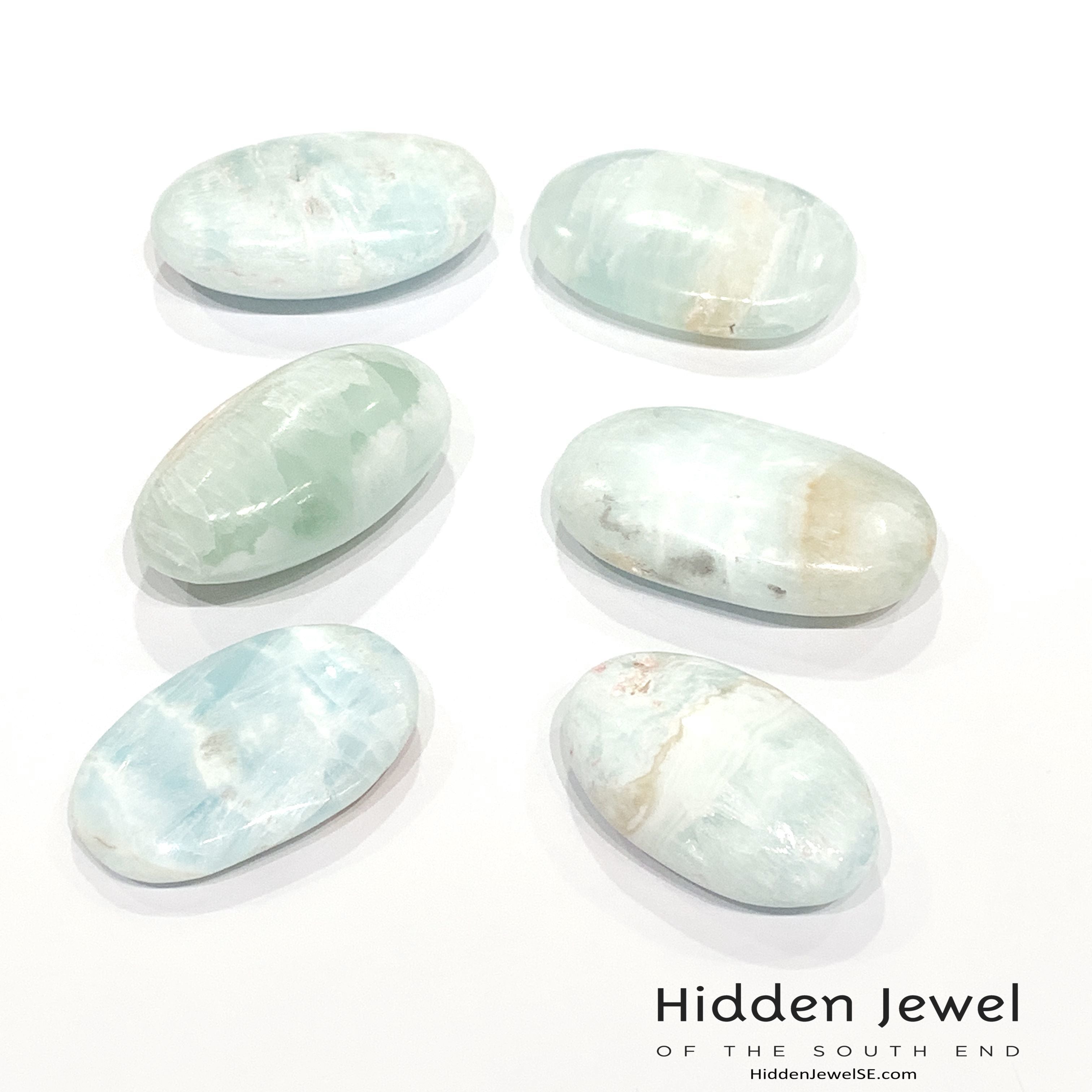 Caribbean Blue Calcite Palm Stone