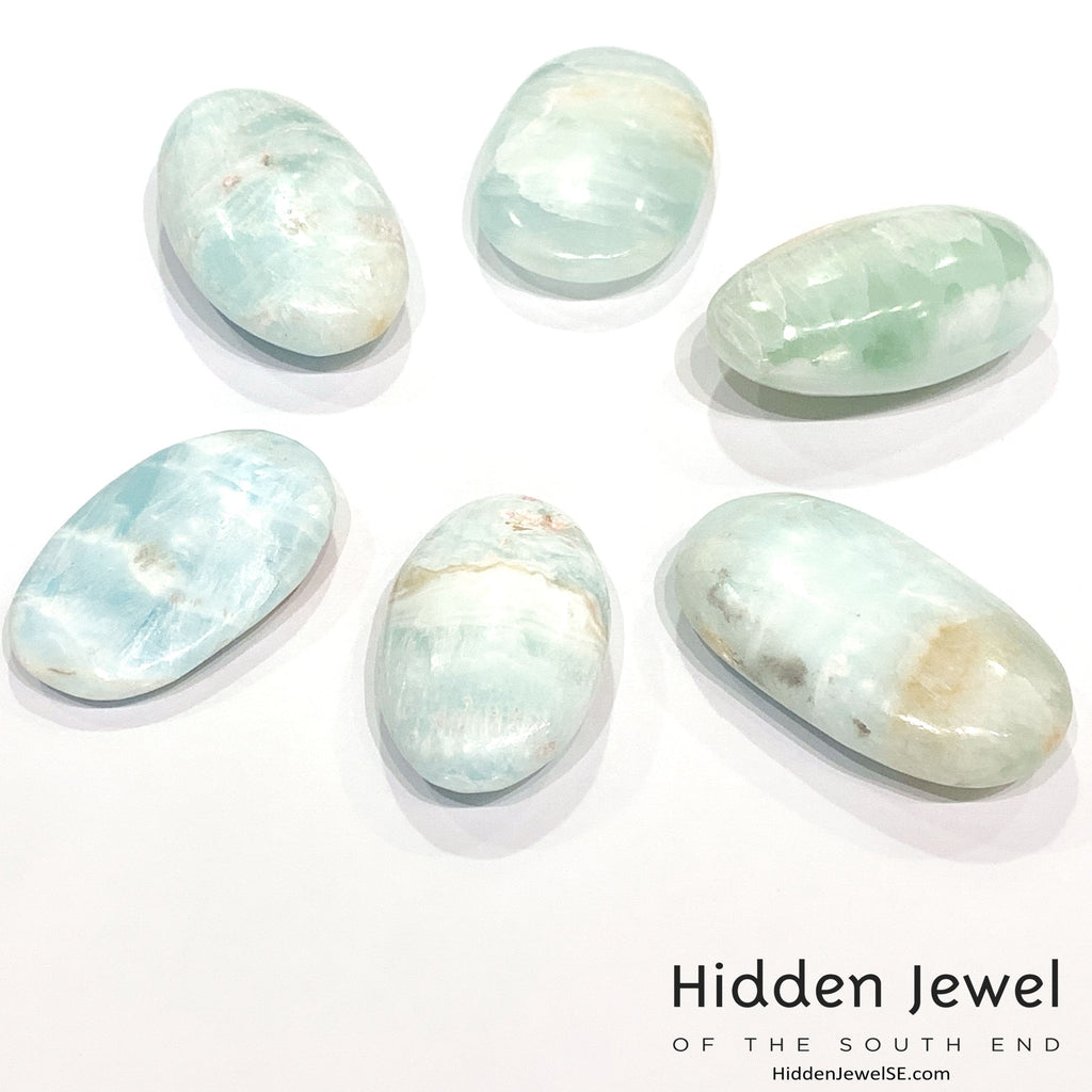 Caribbean Blue Calcite Palm Stone