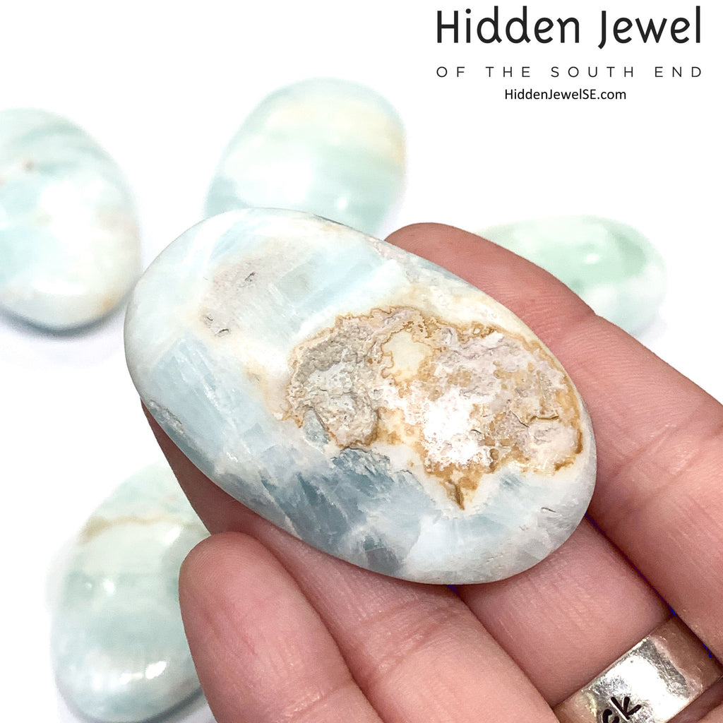 Caribbean Blue Calcite Palm Stone
