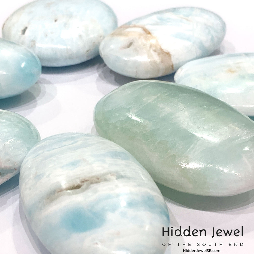 Caribbean Blue Calcite Palm Stone