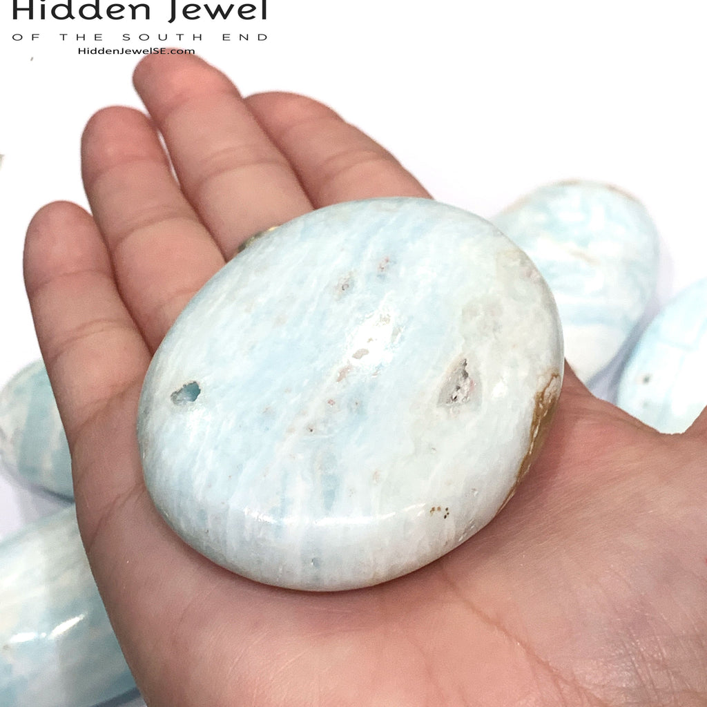 Caribbean Blue Calcite Palm Stone