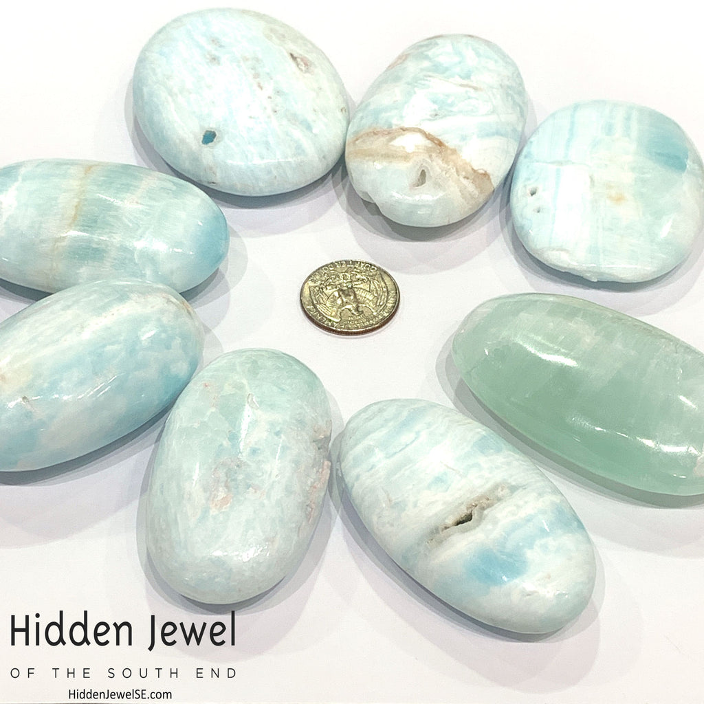 Caribbean Blue Calcite Palm Stone