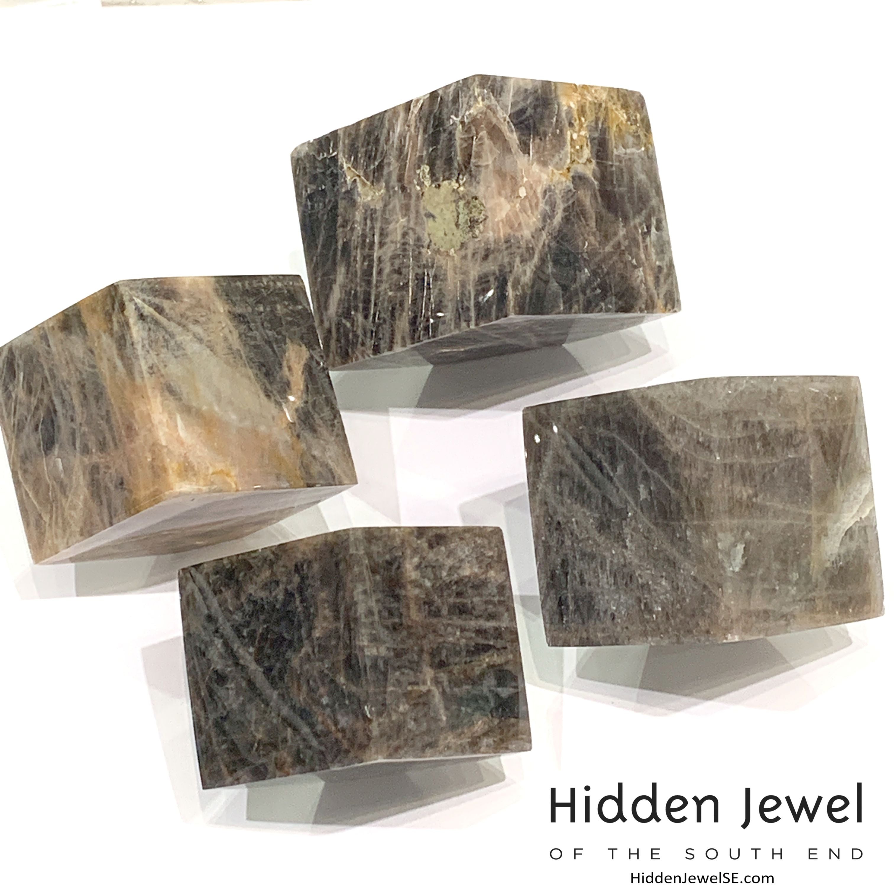Black Moonstone Gemstone Cubes