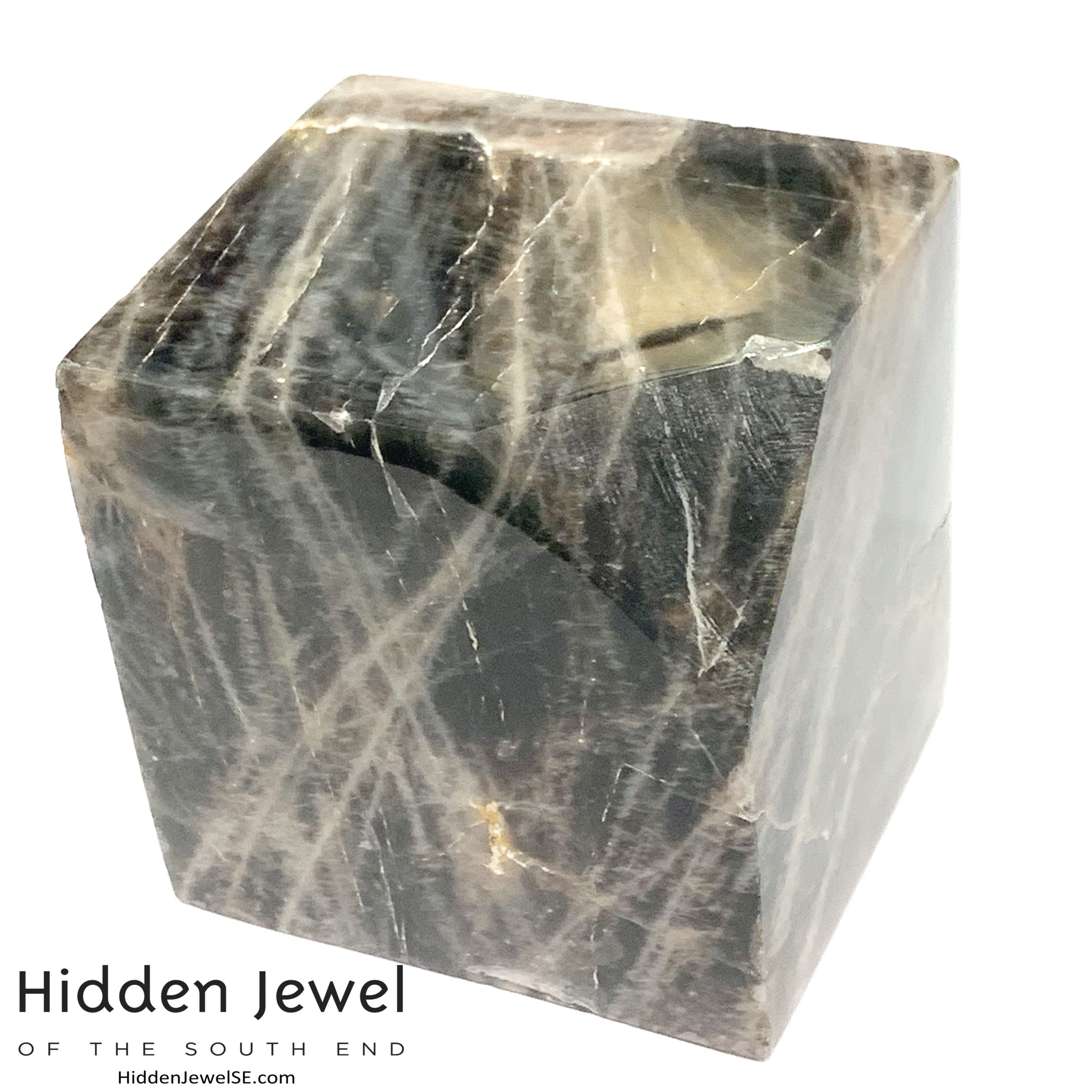 Black Moonstone Gemstone Cubes