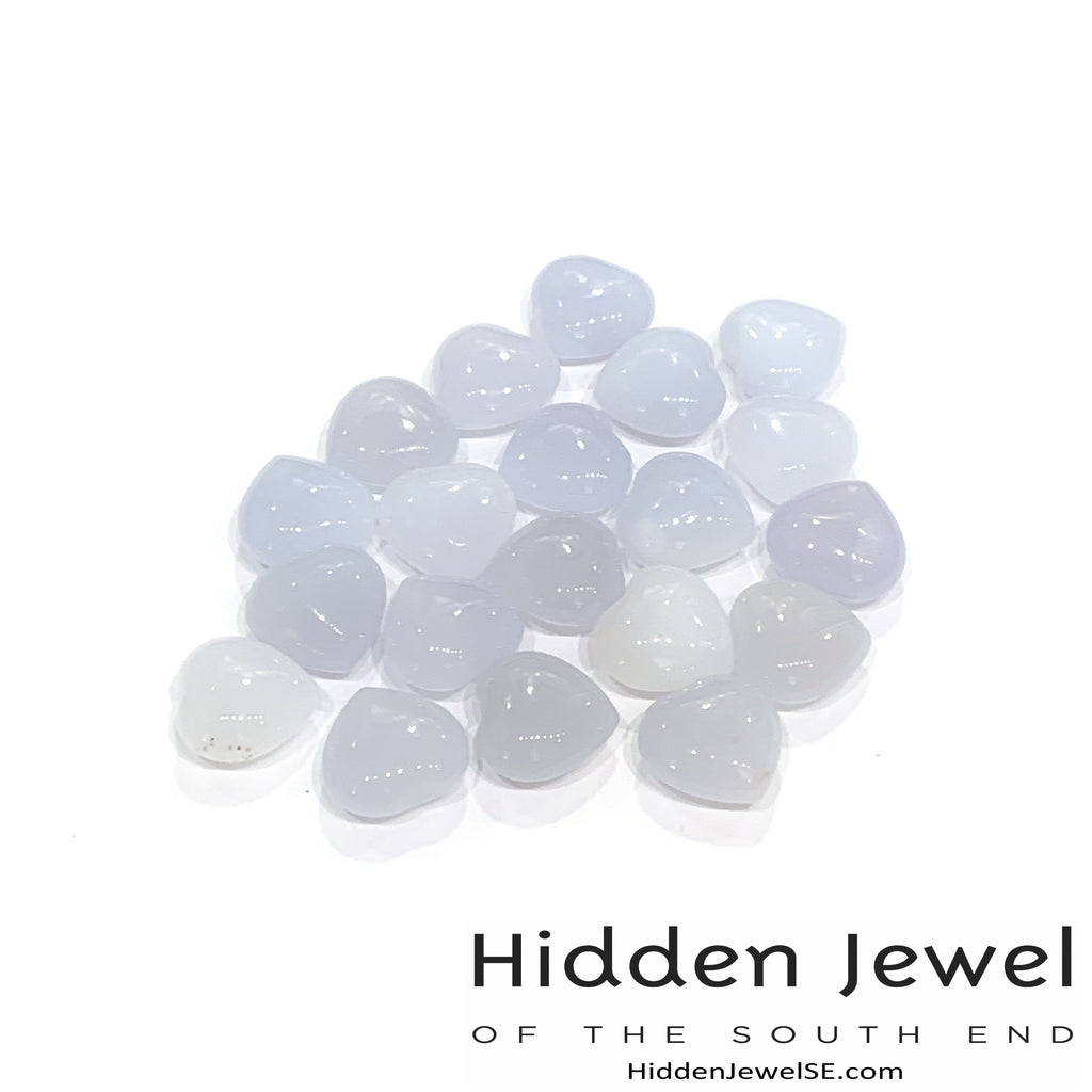 Chalcedony Gemstone Hearts