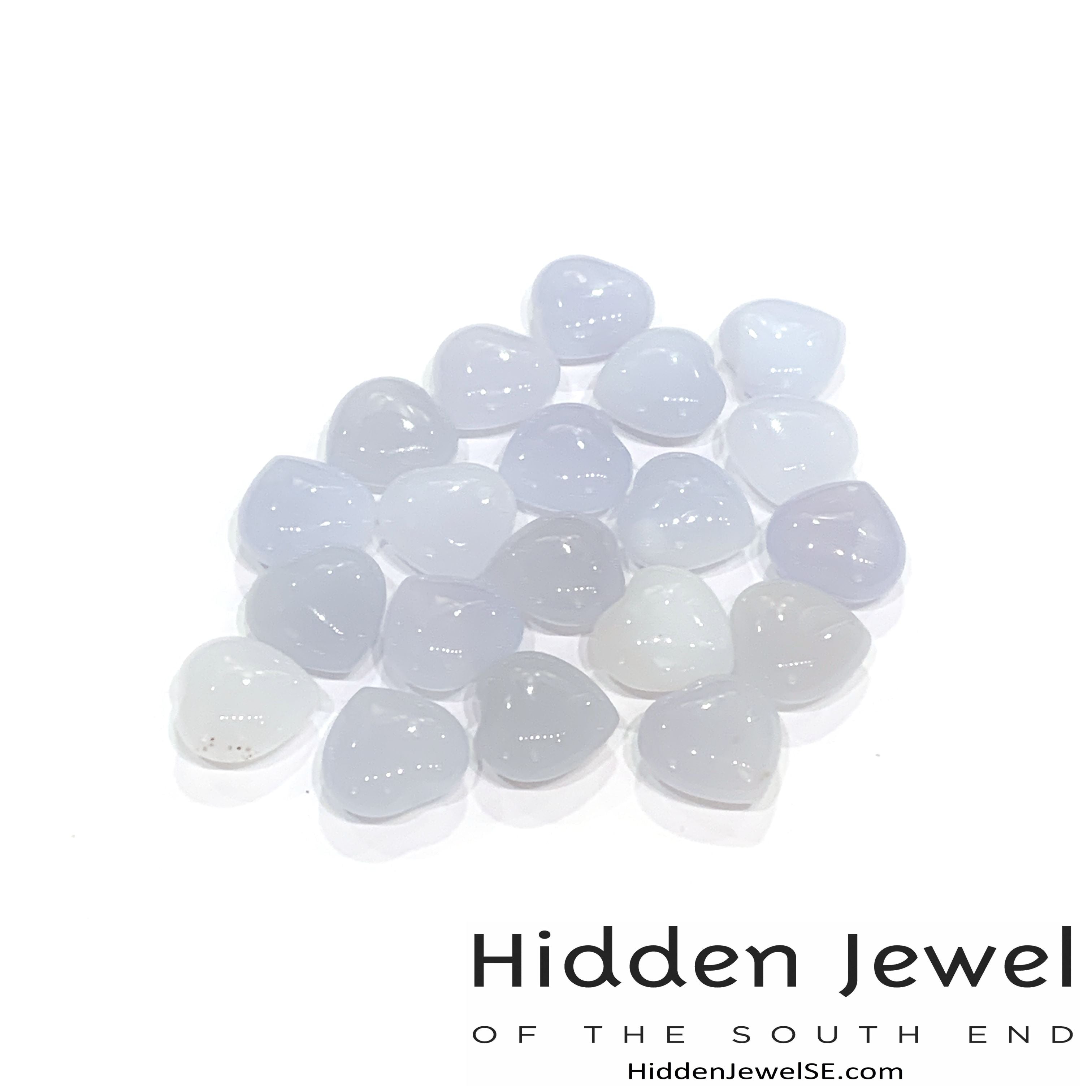 Chalcedony Gemstone Hearts