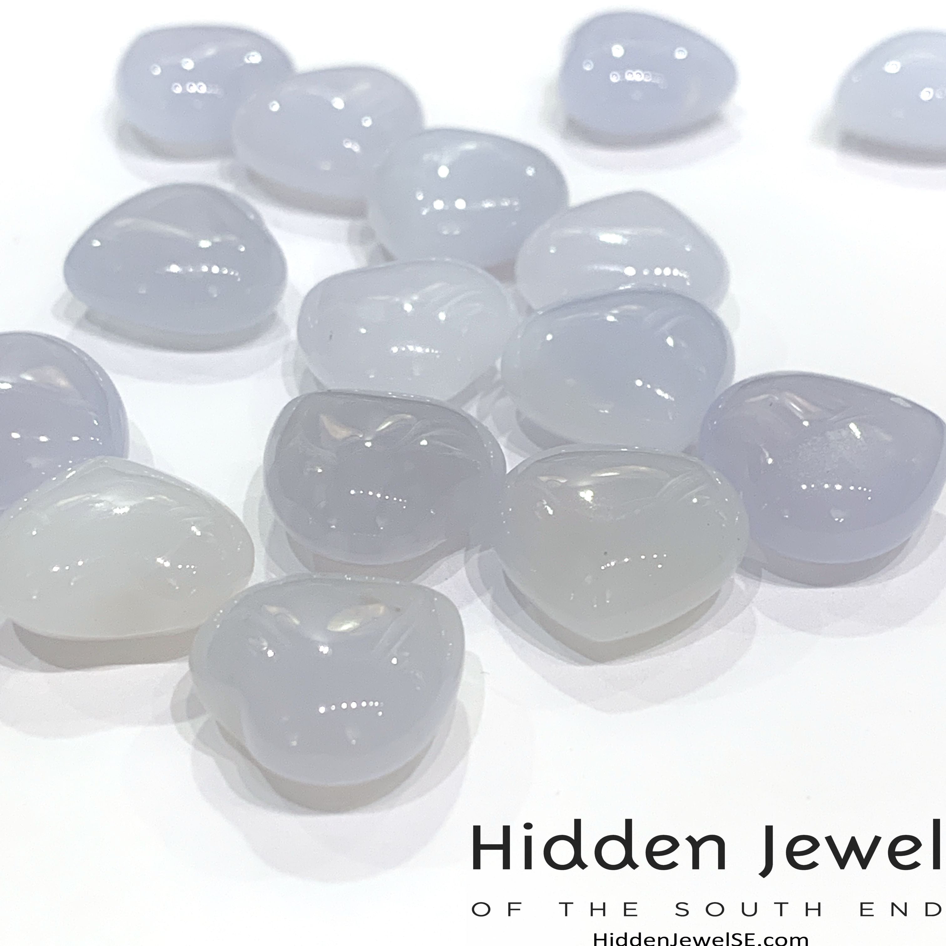 Chalcedony Gemstone Hearts