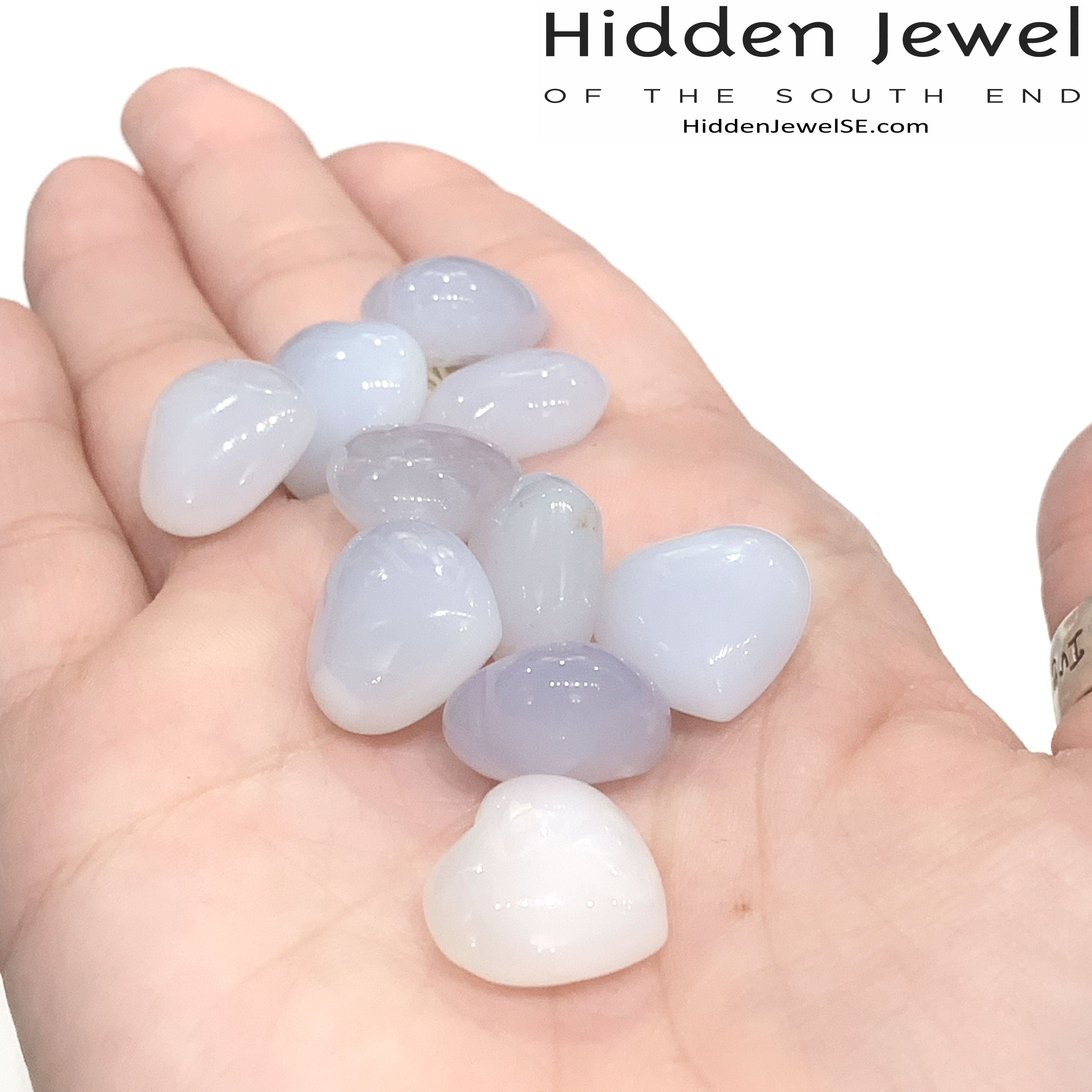 Chalcedony Gemstone Hearts