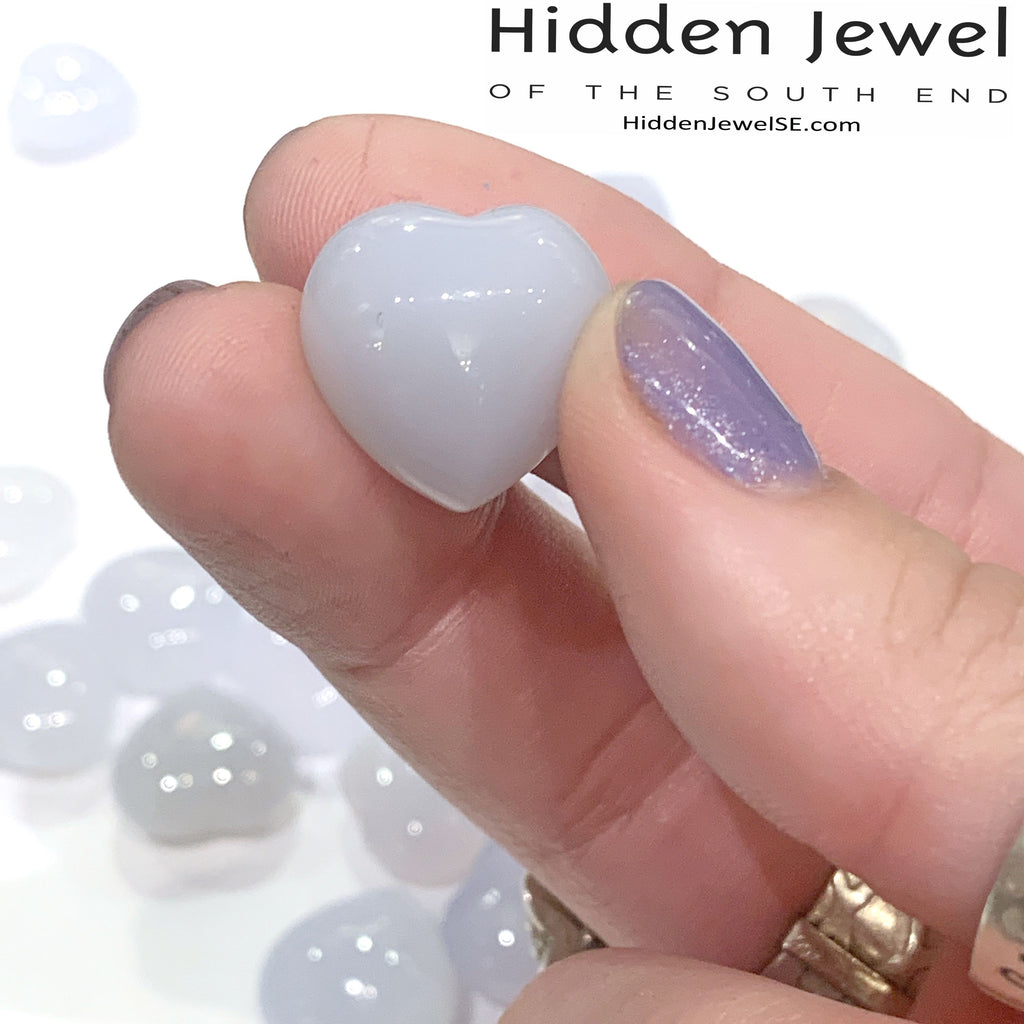 Chalcedony Gemstone Hearts