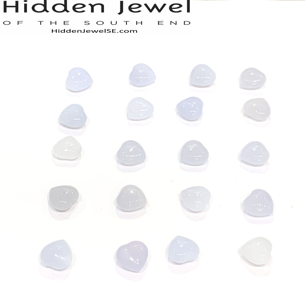 Chalcedony Gemstone Hearts