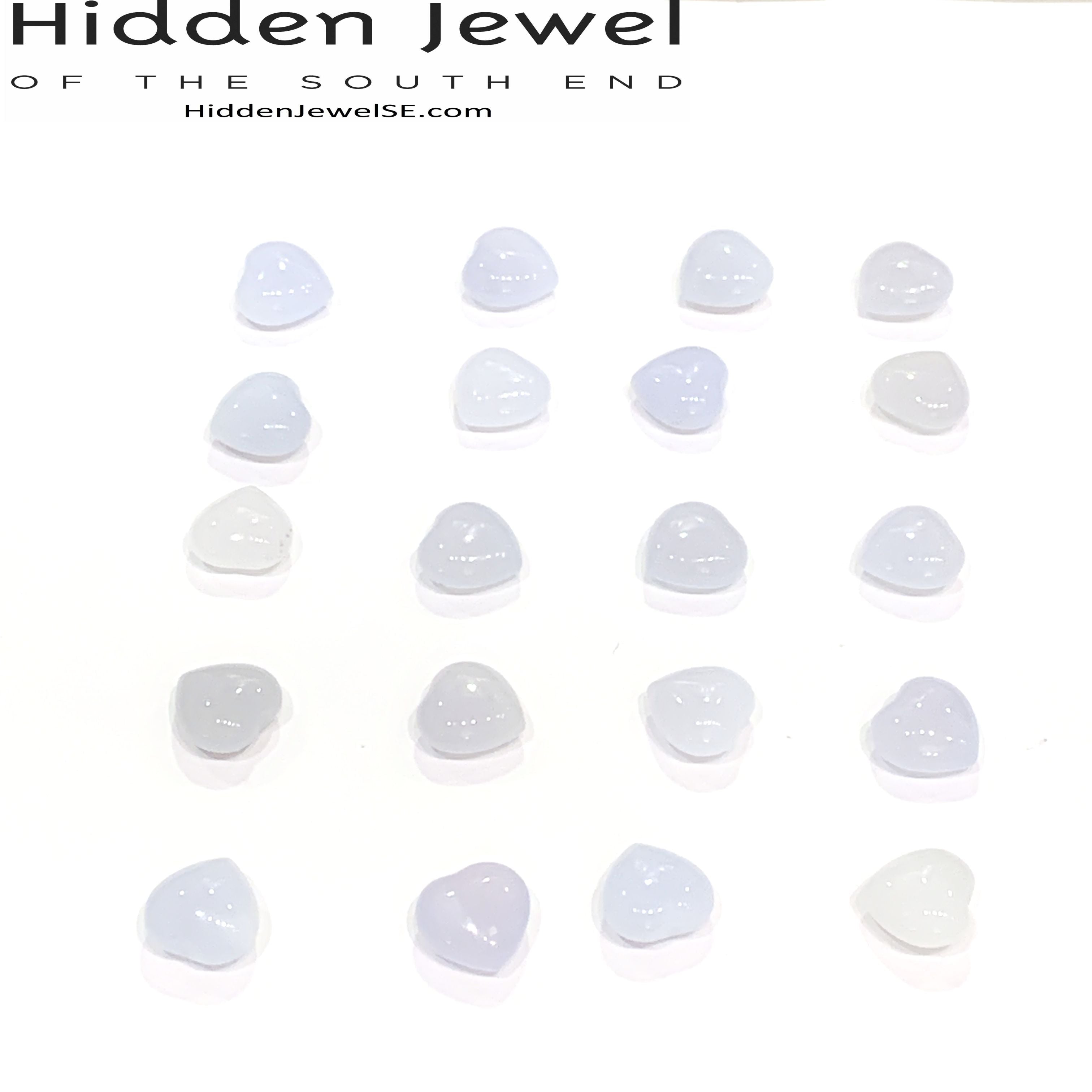 Chalcedony Gemstone Hearts