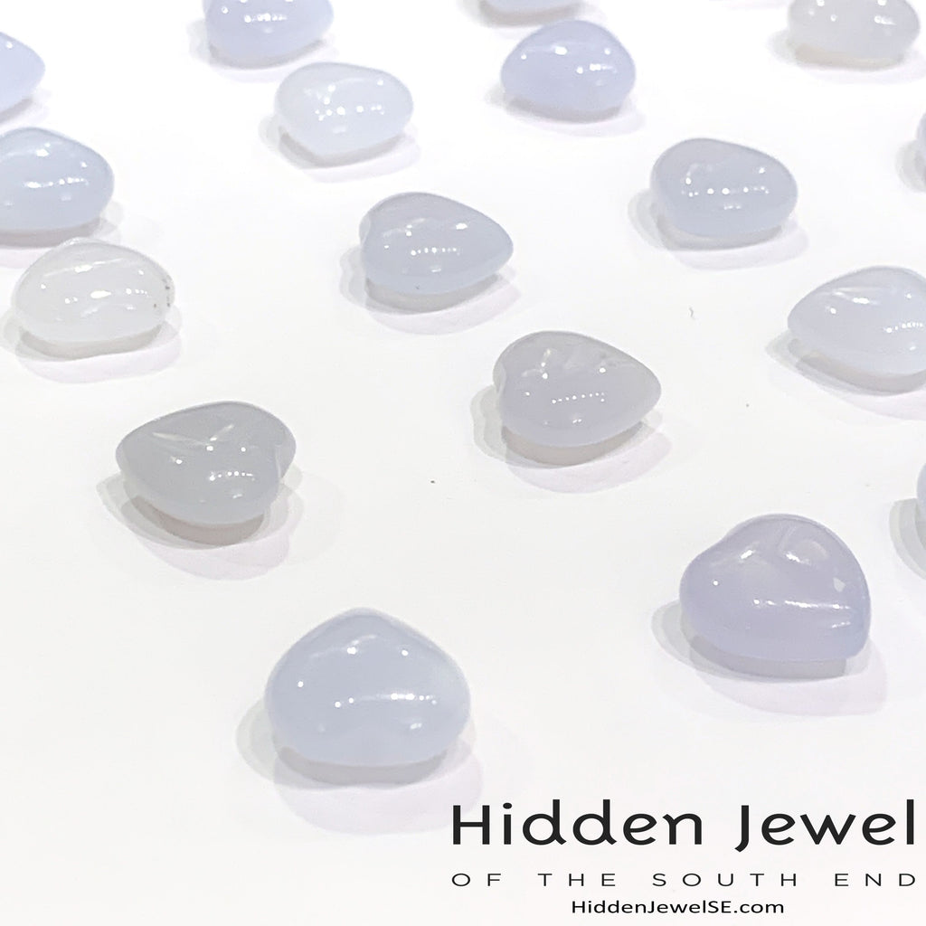 Chalcedony Gemstone Hearts