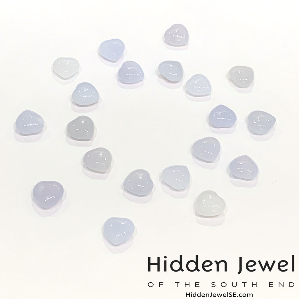 Chalcedony Gemstone Hearts
