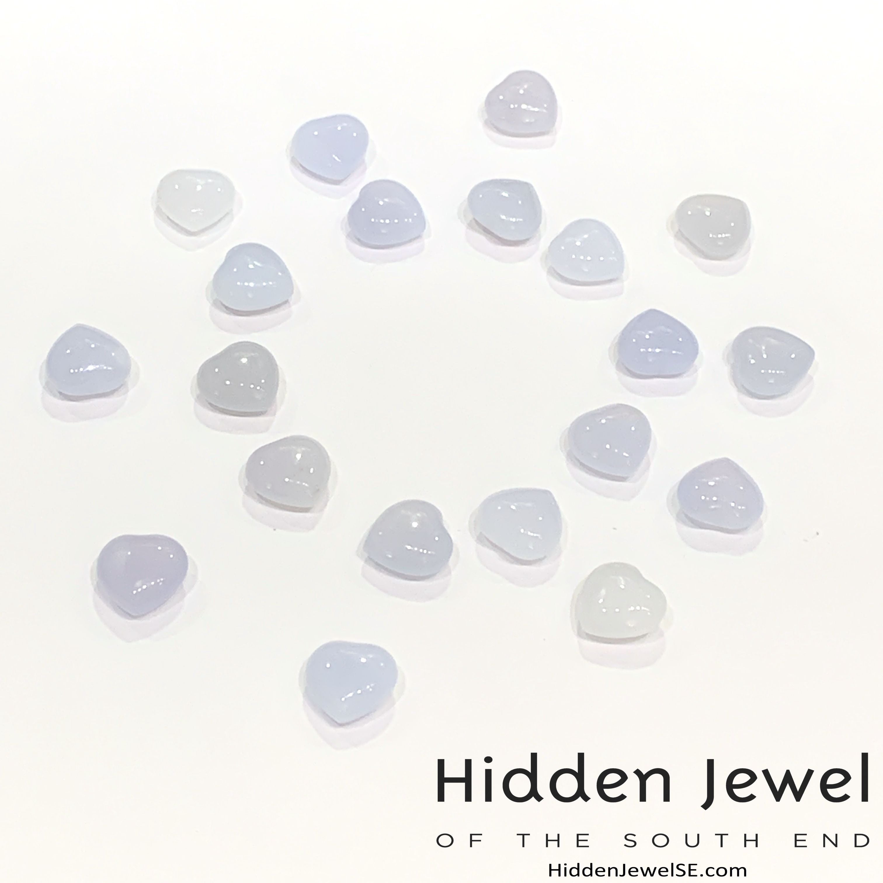 Chalcedony Gemstone Hearts