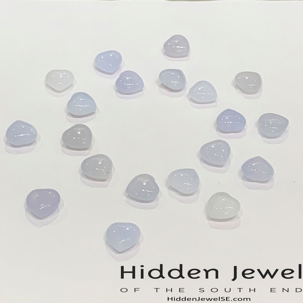 Chalcedony Gemstone Hearts