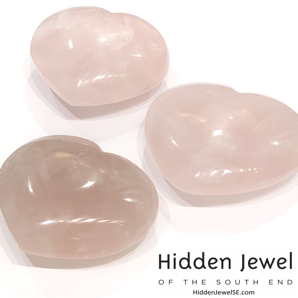 Rose Quartz Gemstone hearts, gemstones