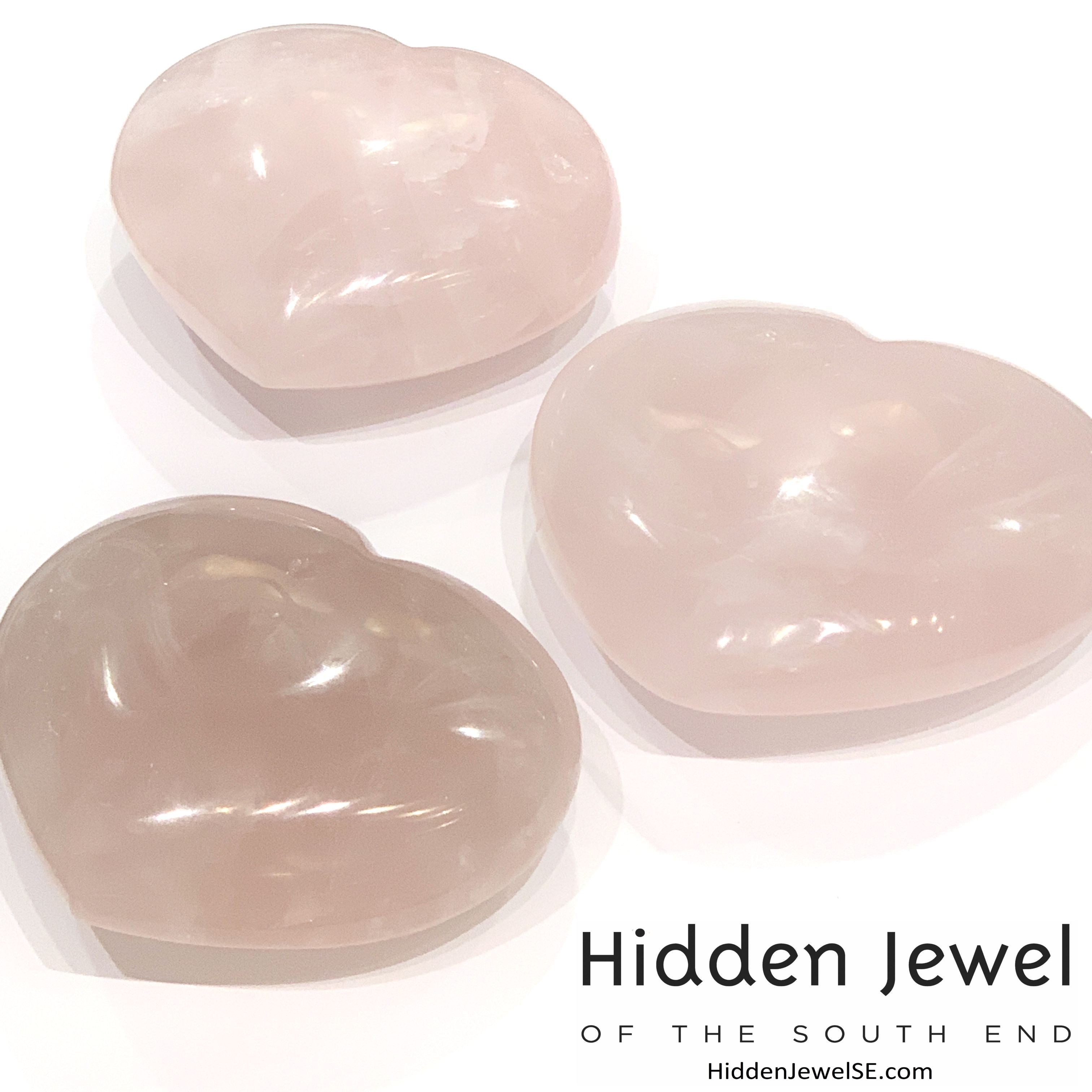 Rose Quartz Gemstone hearts, gemstones