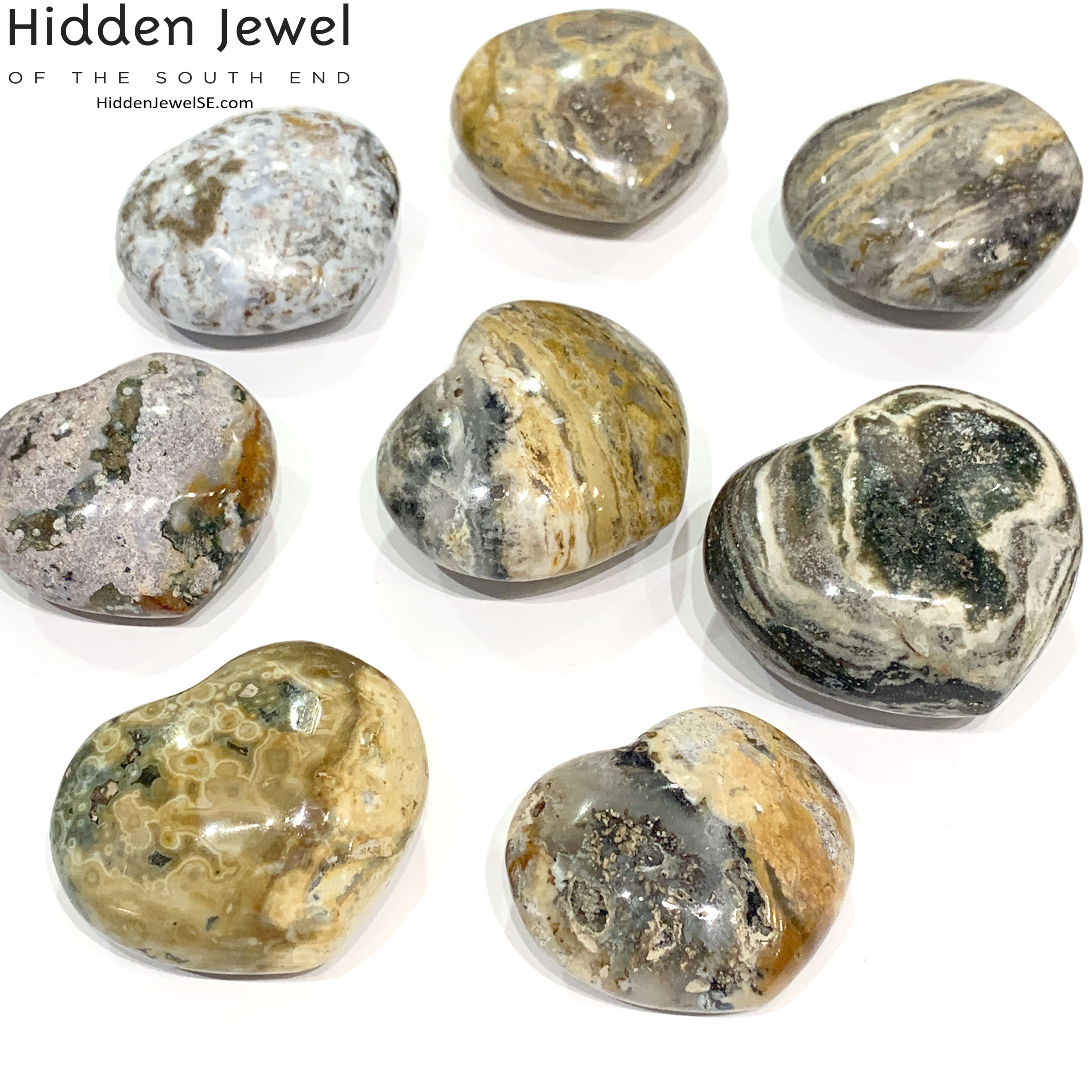 Ocean Jasper Gemstone hearts