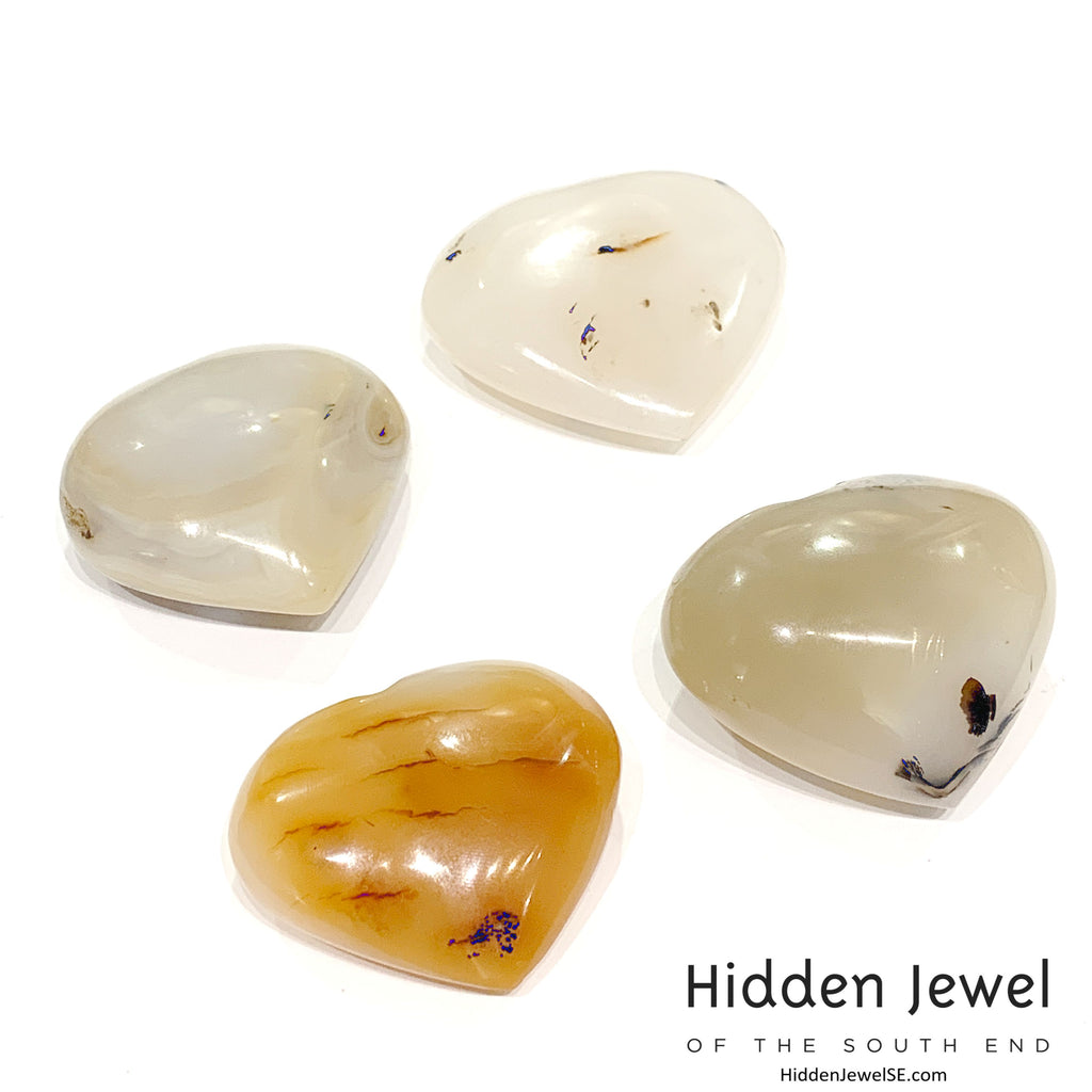 Agate Madagascar Gemstone Hearts, gemstone carvings