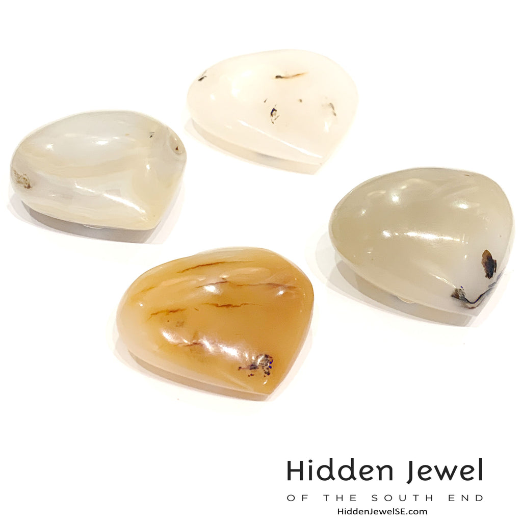 Agate Madagascar Gemstone Hearts, gemstone carvings